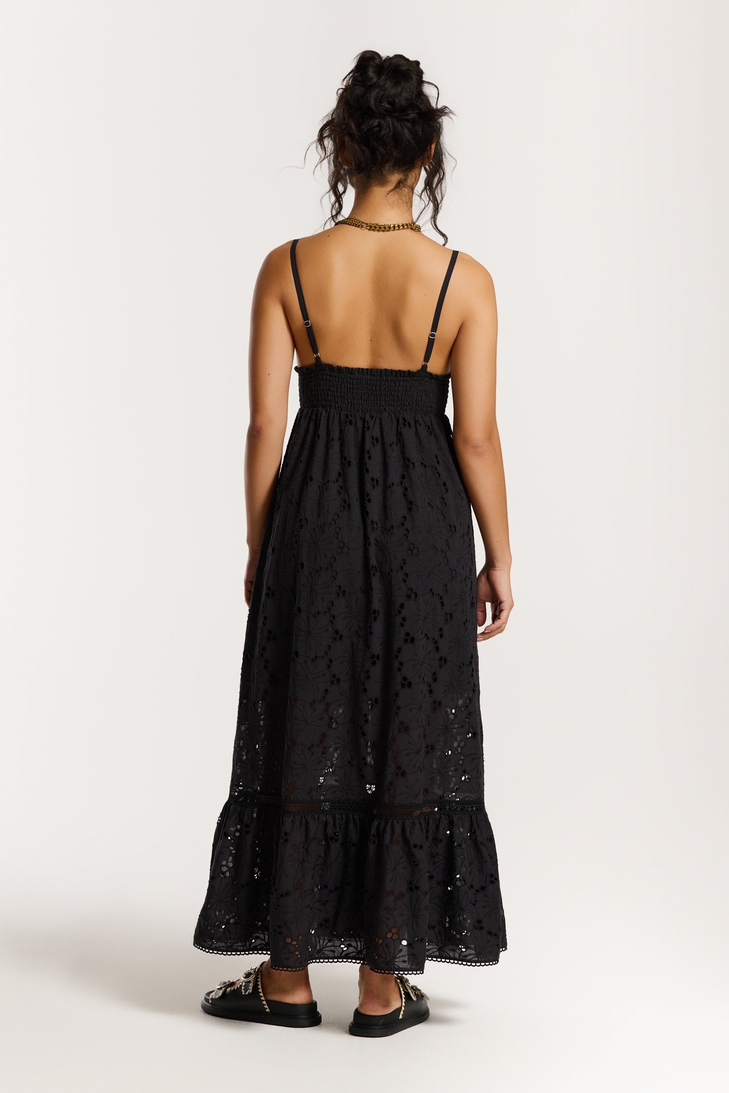 JASMIN DRESS FLOWER BRODERIE BLACK FLOWER BRODERIE 4