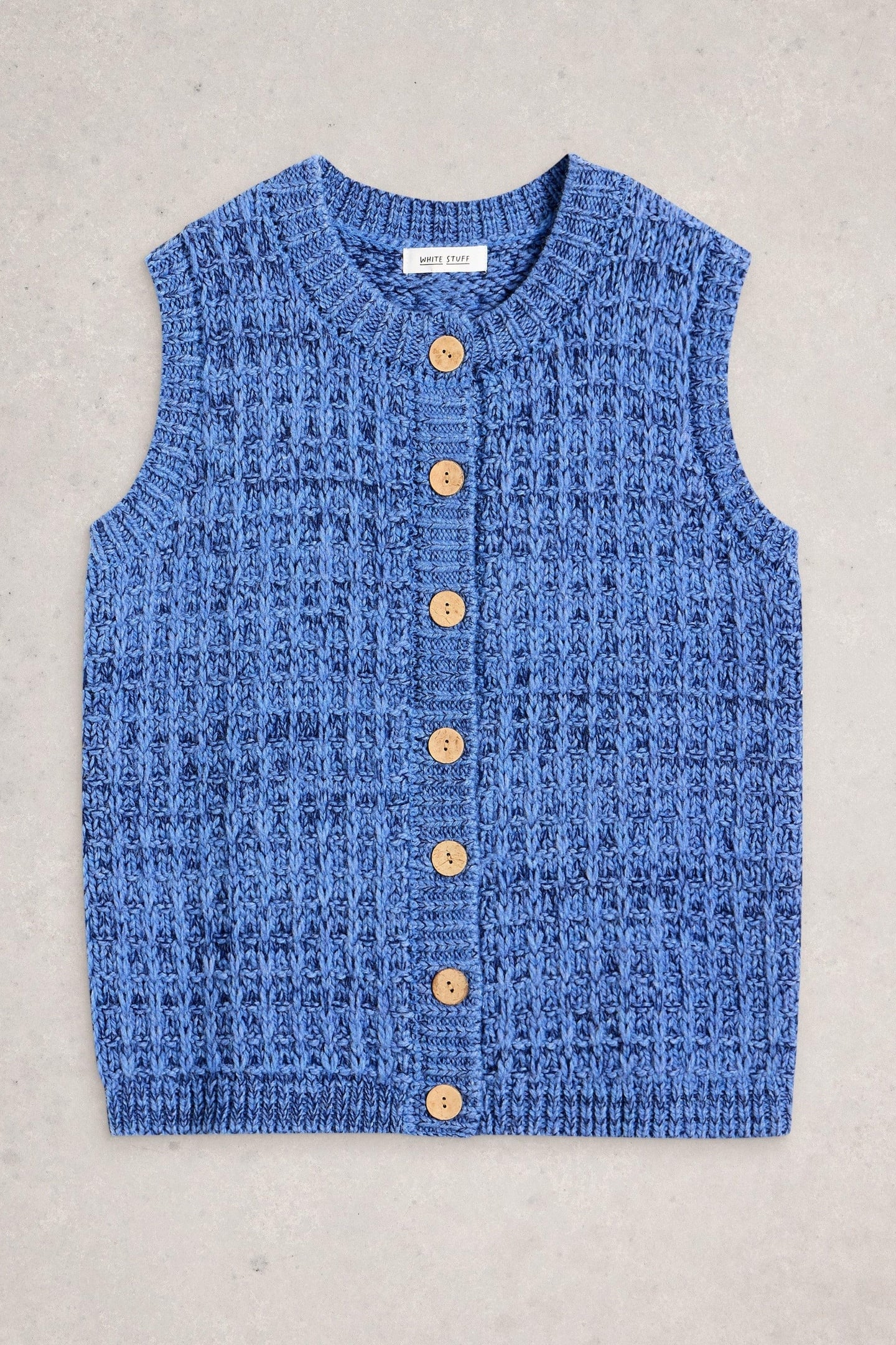 MAXINE BUTTON TANK MID BLUE 3