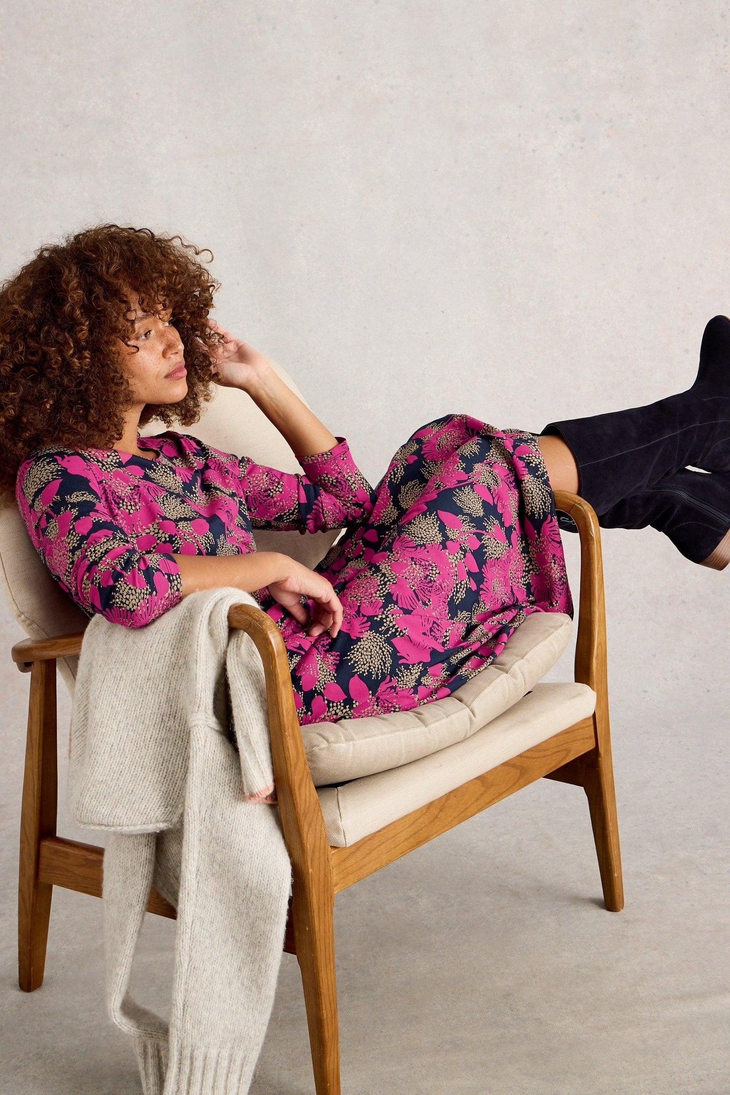 MADELINE JERSEY DRESS PINK MULTI 5