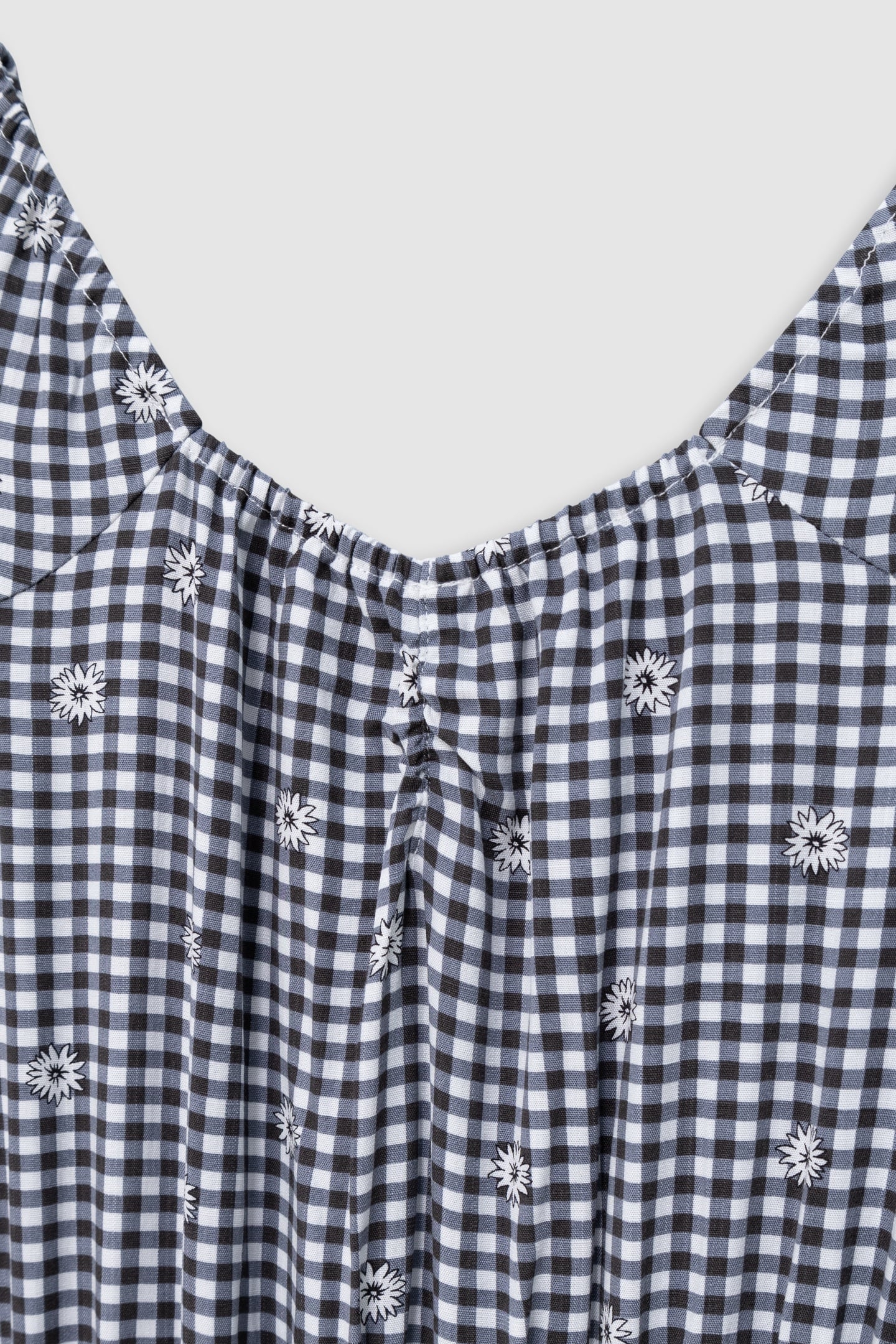 BLACK GINGHAM AND FLORAL PRINT JUMPSUIT 3