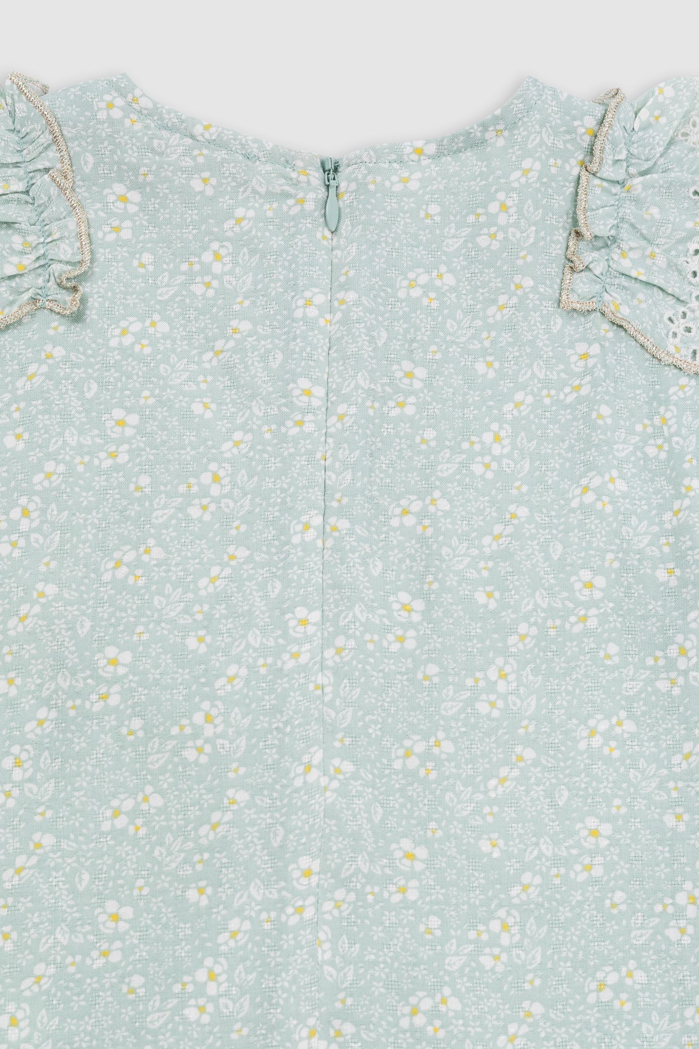 WATER GREEN FLORAL PRINT BLOUSE 5