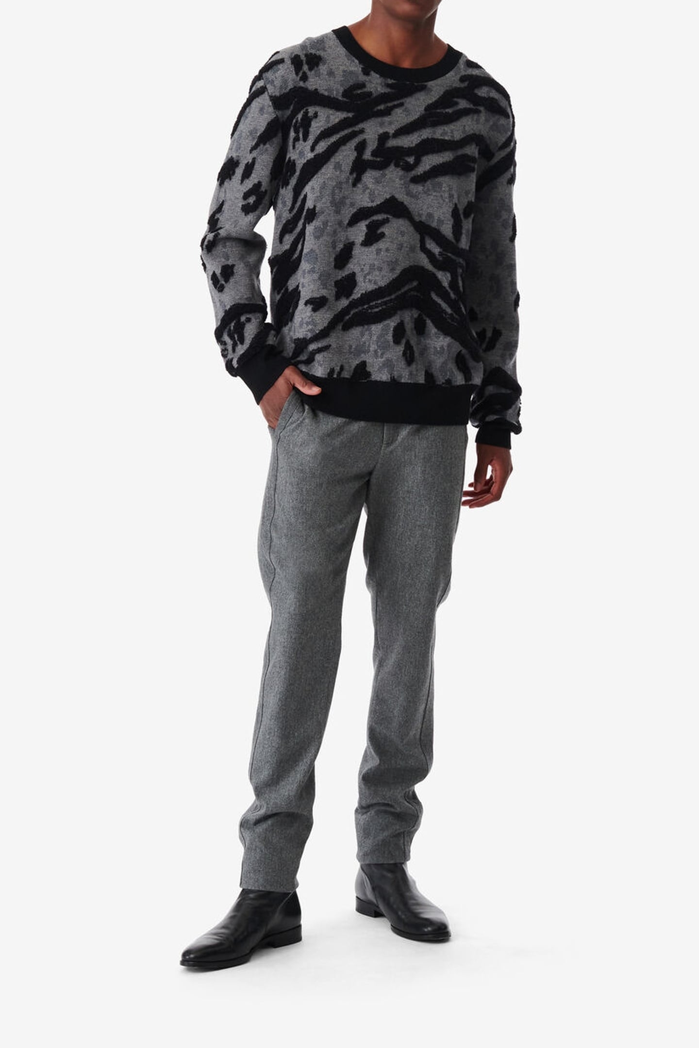 PULES PULLOVER PRINT ANIMAL GREY 2