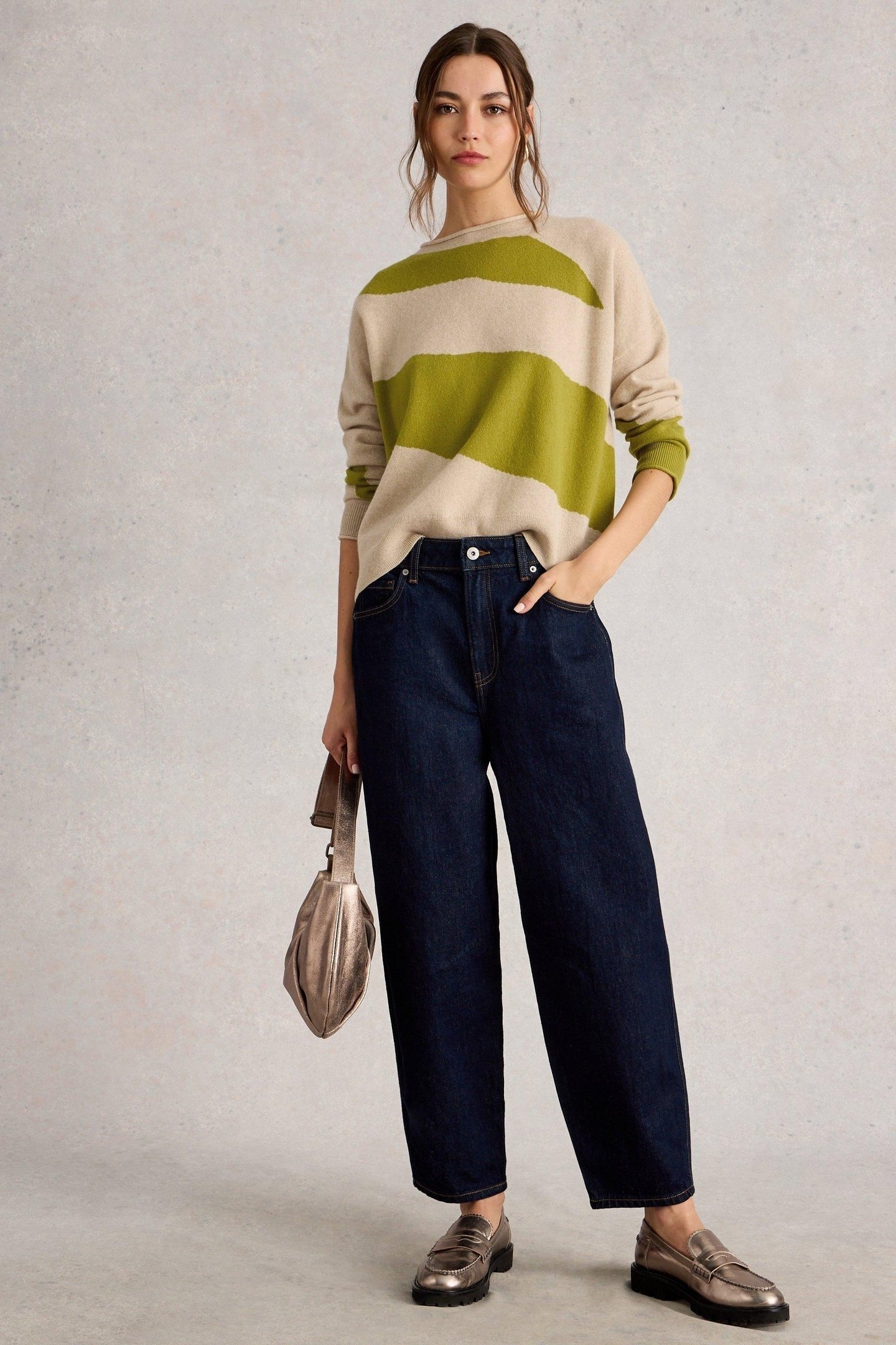 KITTY ABSTRACT CASHMERE JUMPER NATURAL MULTI 1