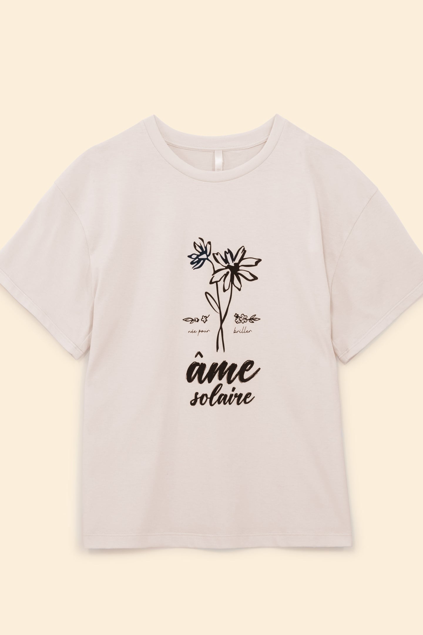 SHORT-SLEEVED ECRU FLORAL T-SHIRT ECRU 5