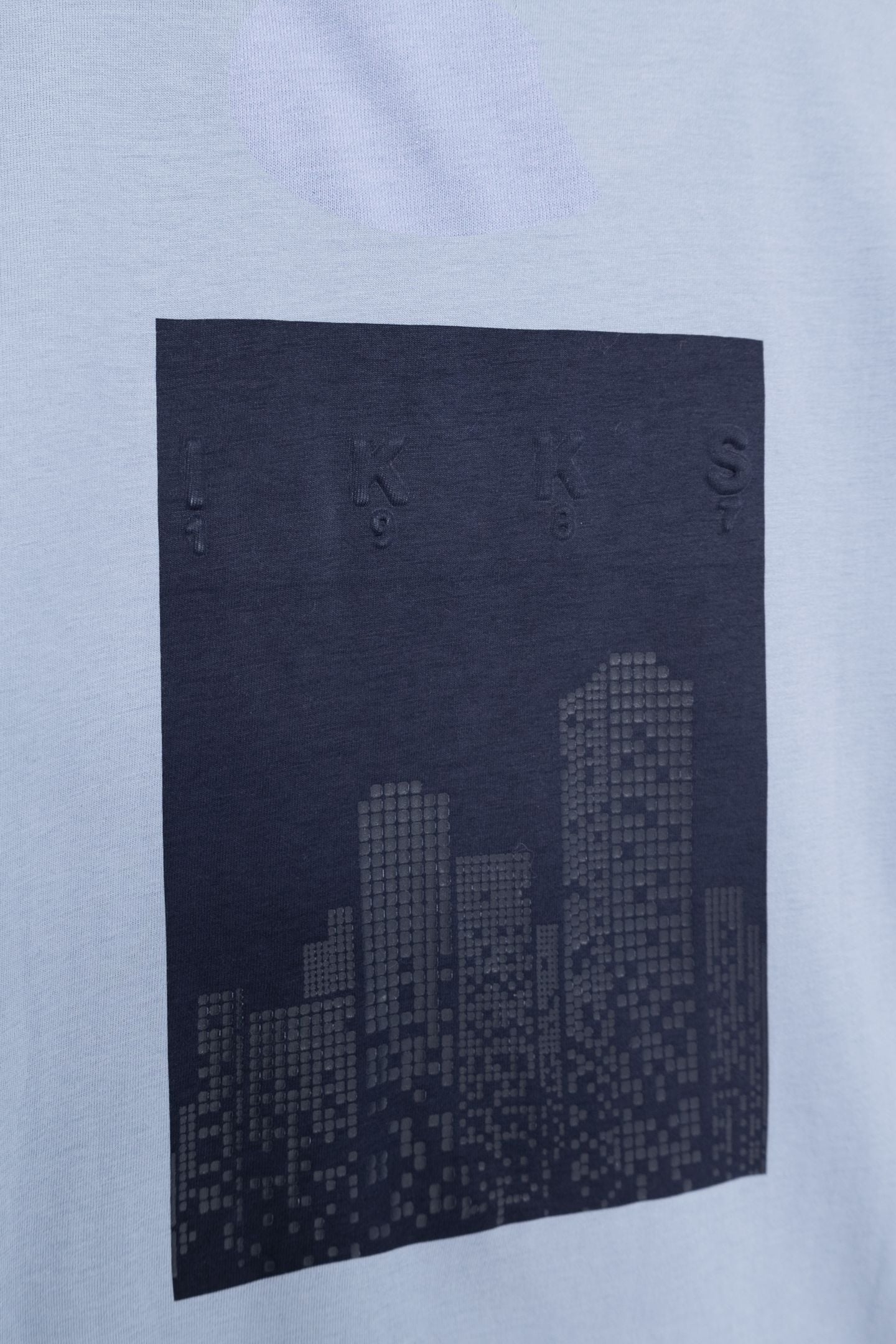 BOY'S BLUE ORGANIC COTTON T-SHIRT, SHINY BUILDINGS ON BACK 6