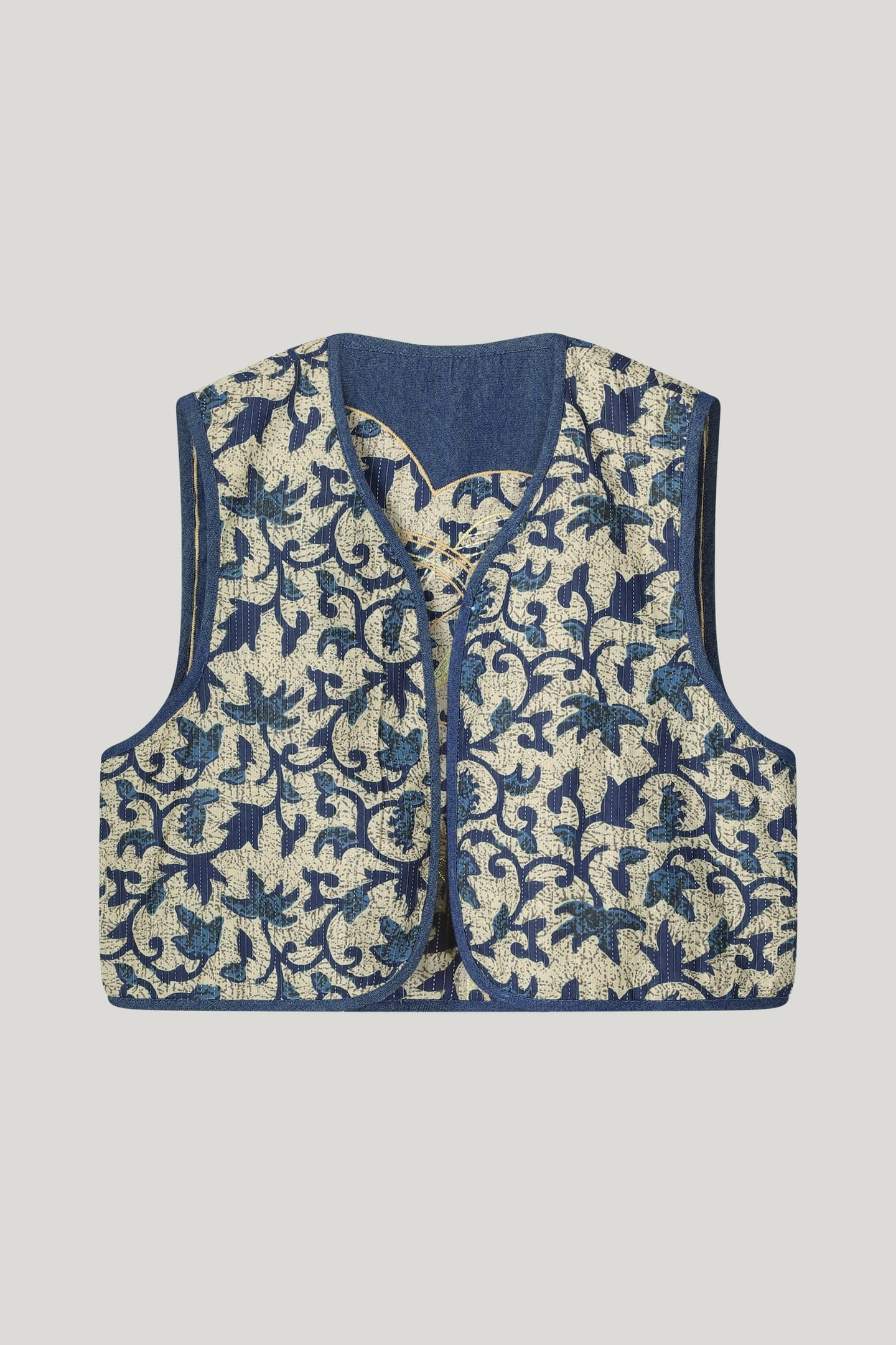 GILET BLOCK PRINT NAVY NOIR 4