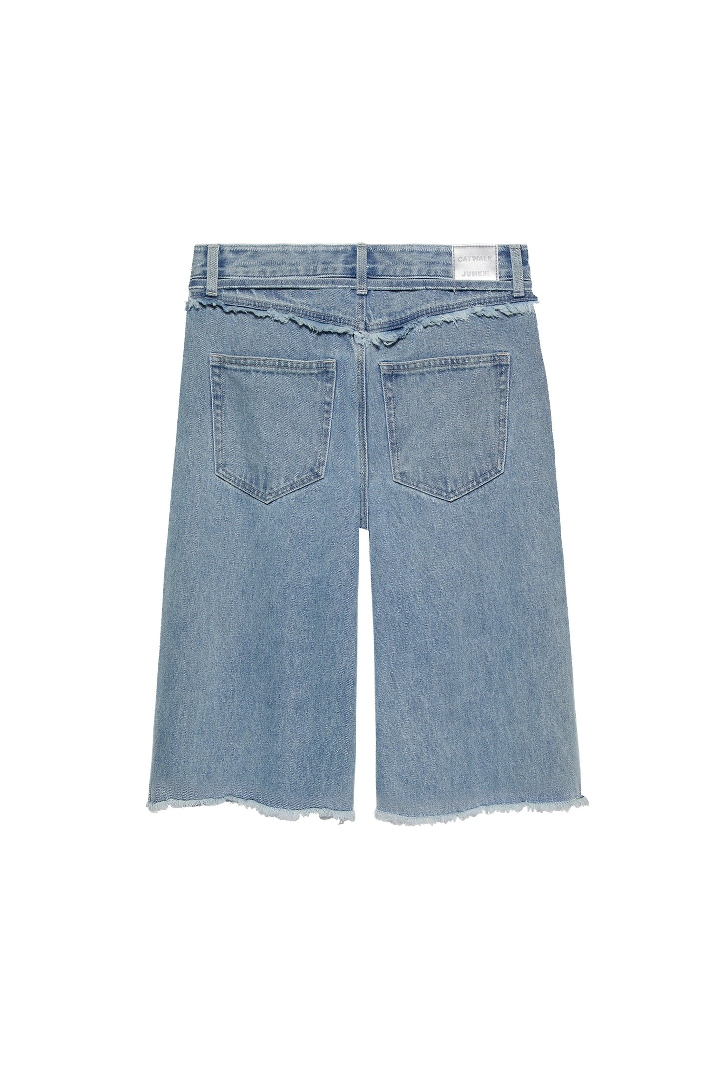 LOOSE FIT FRINGED JORTS STARLIGHT BLUE 5