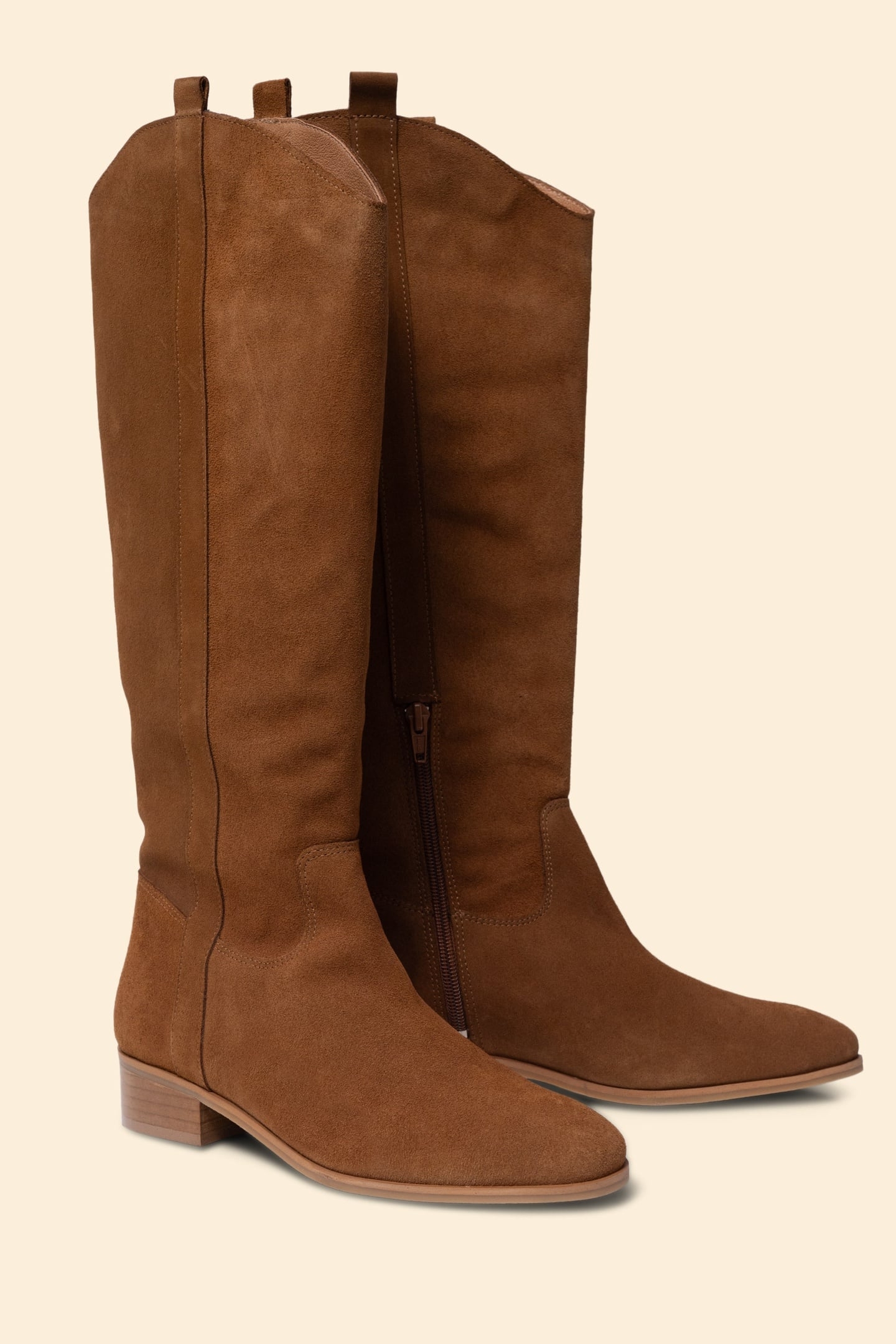CAMEL SUEDE COWBOY BOOTS CAMEL 4
