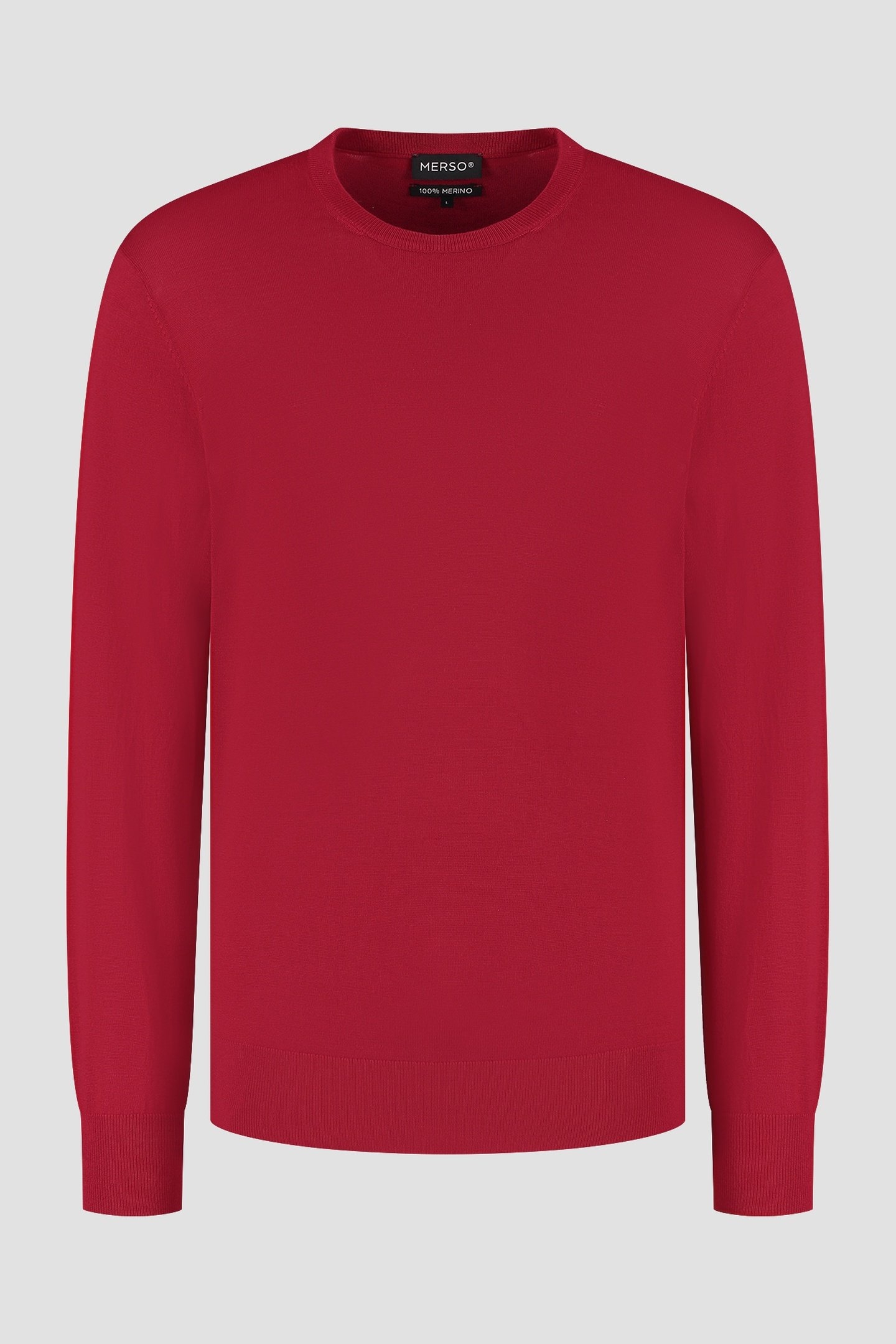 CREW NECK 100% MERINO PEPPER RED 2