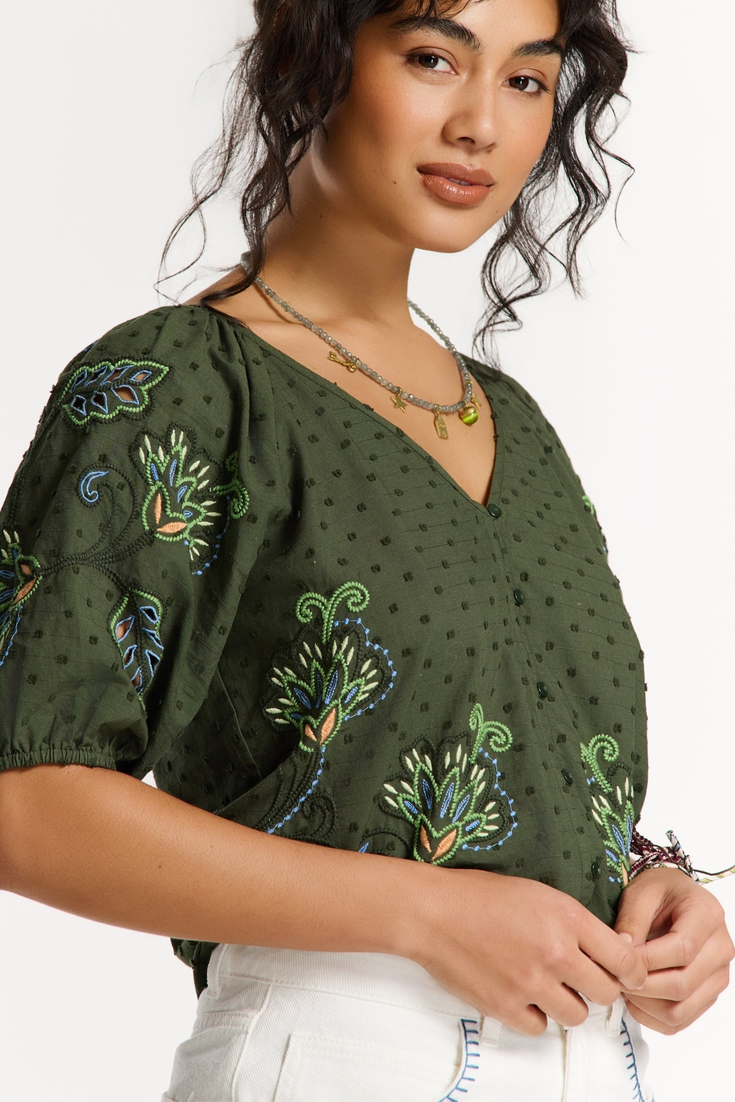 ERIN DOBBY BLOUSE GREEN PINES DOBBY 4