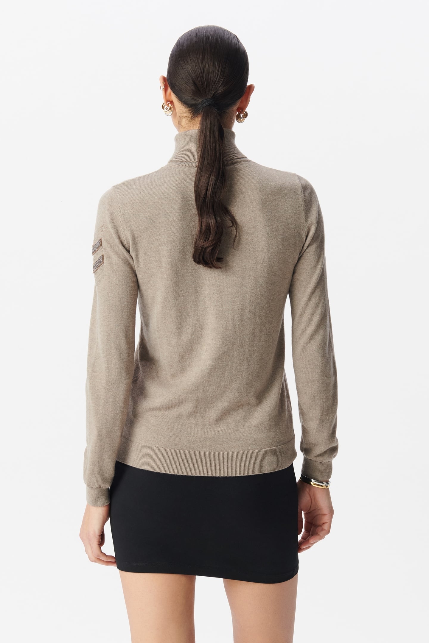 HERRINGBONE KNITTED SESAME SWEATER 3