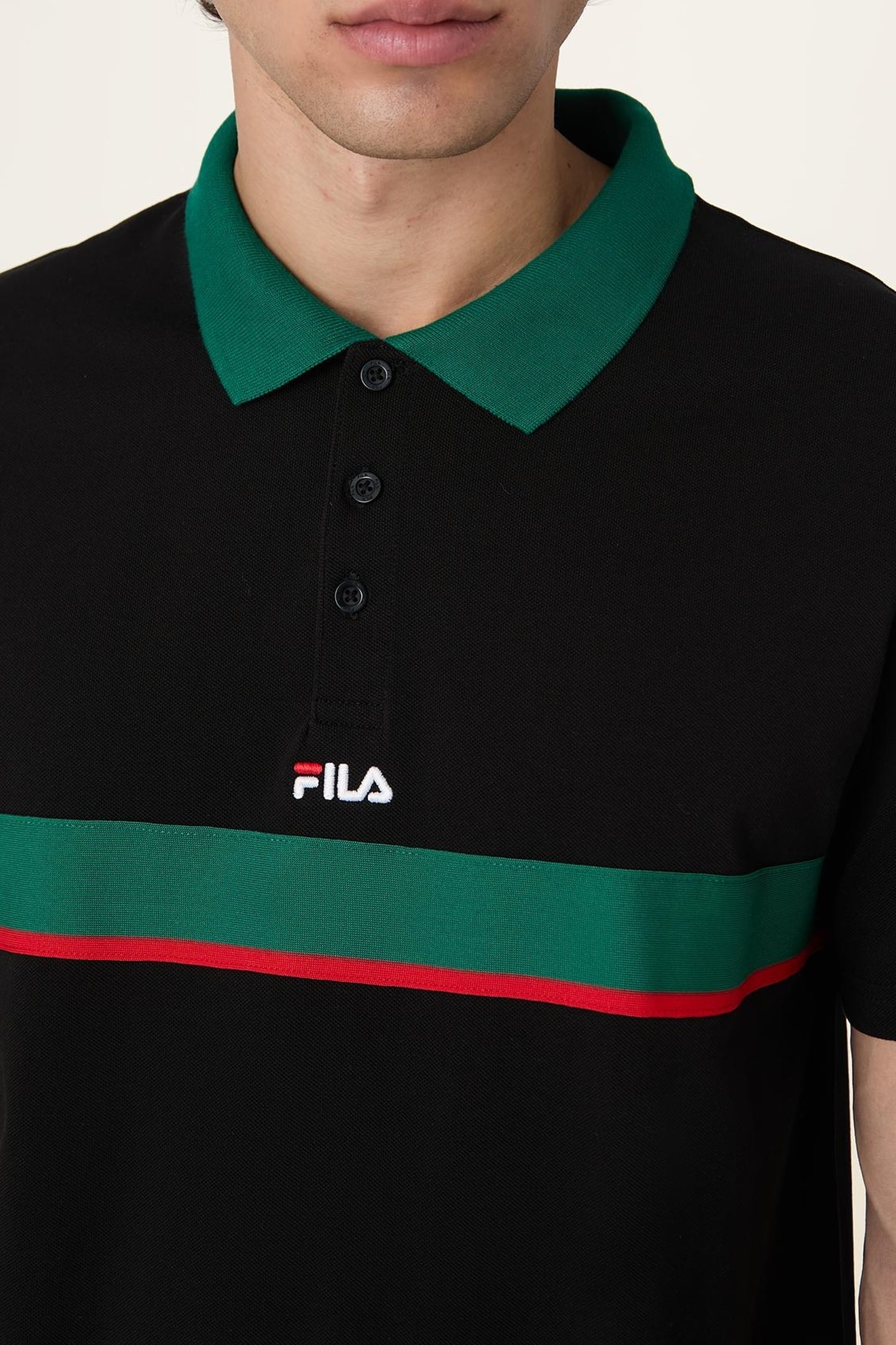 SAGANO RELAXED TAPED POLO SHIRT BLACK 6