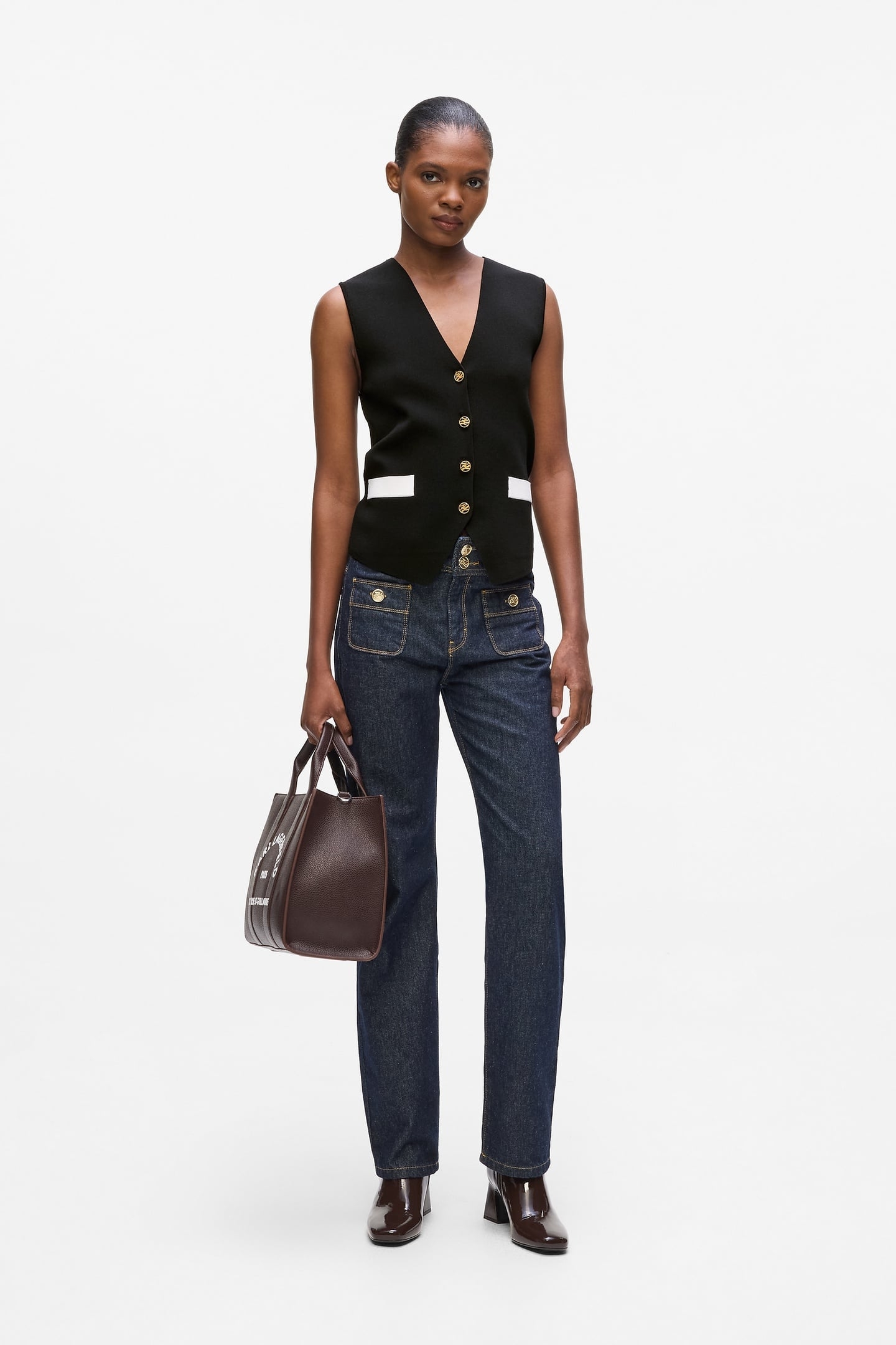 BLACK KNIT WAISTCOAT 3