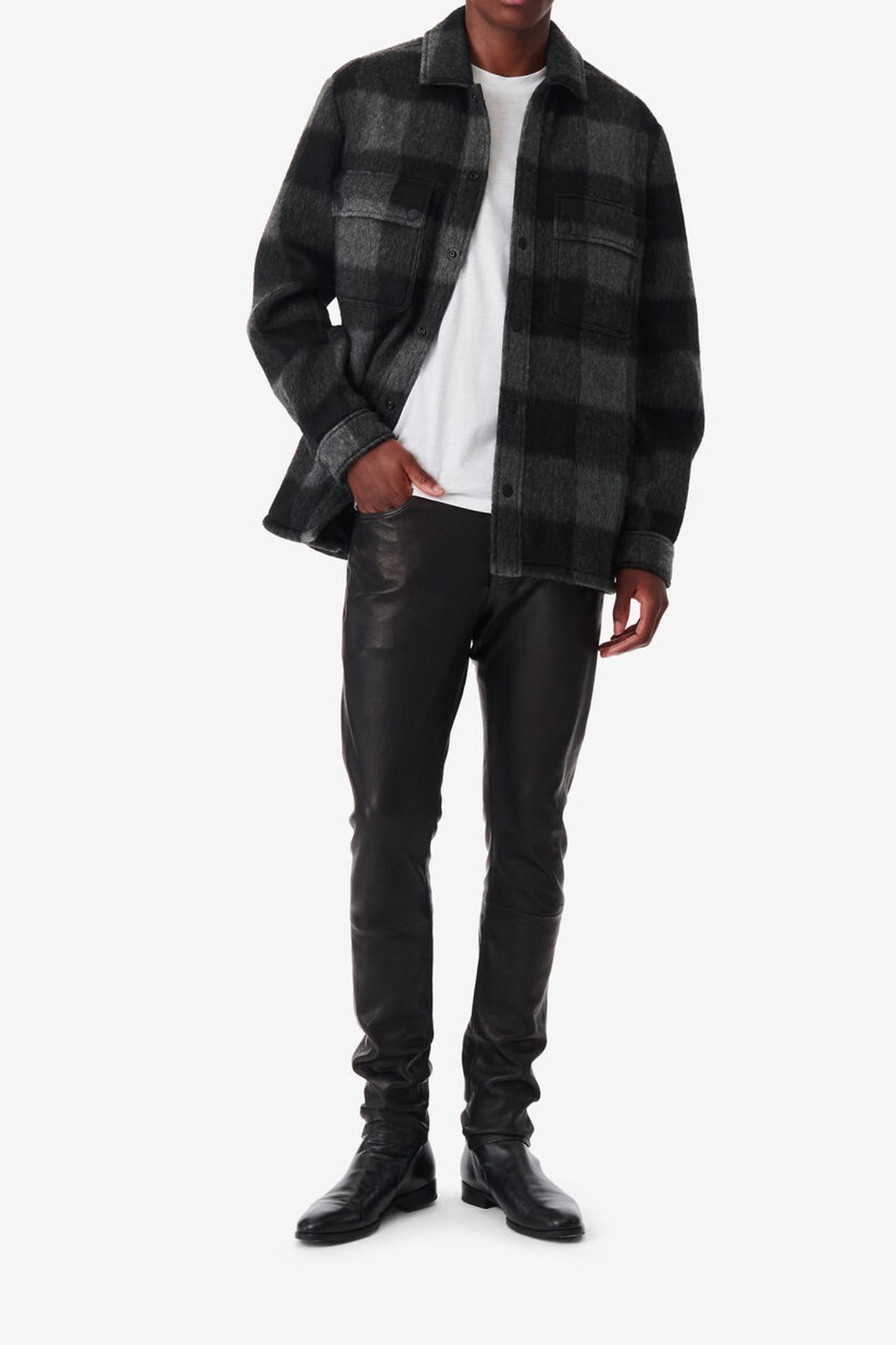 ILARIO OVERSHIRT BLACK/DARK GREY 2