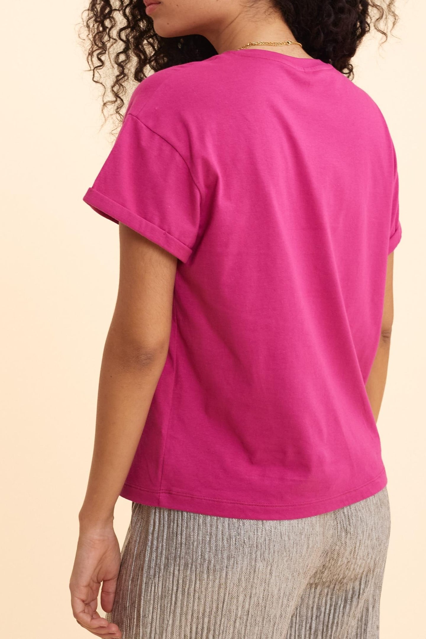 PINK T-SHIRT MESSAGE, STRIPES, HEARTS VIOLINE 6