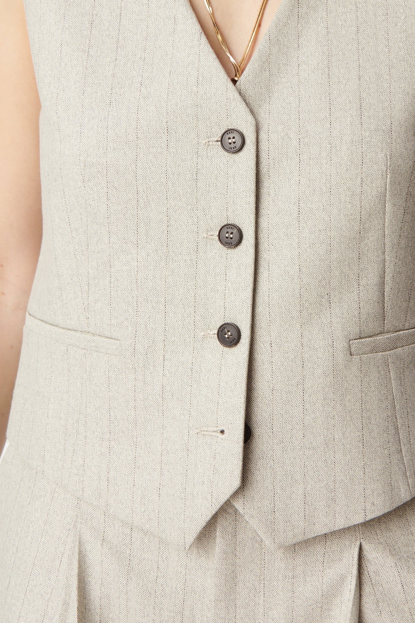 GREY LUREX STRIPED SUIT VEST 5