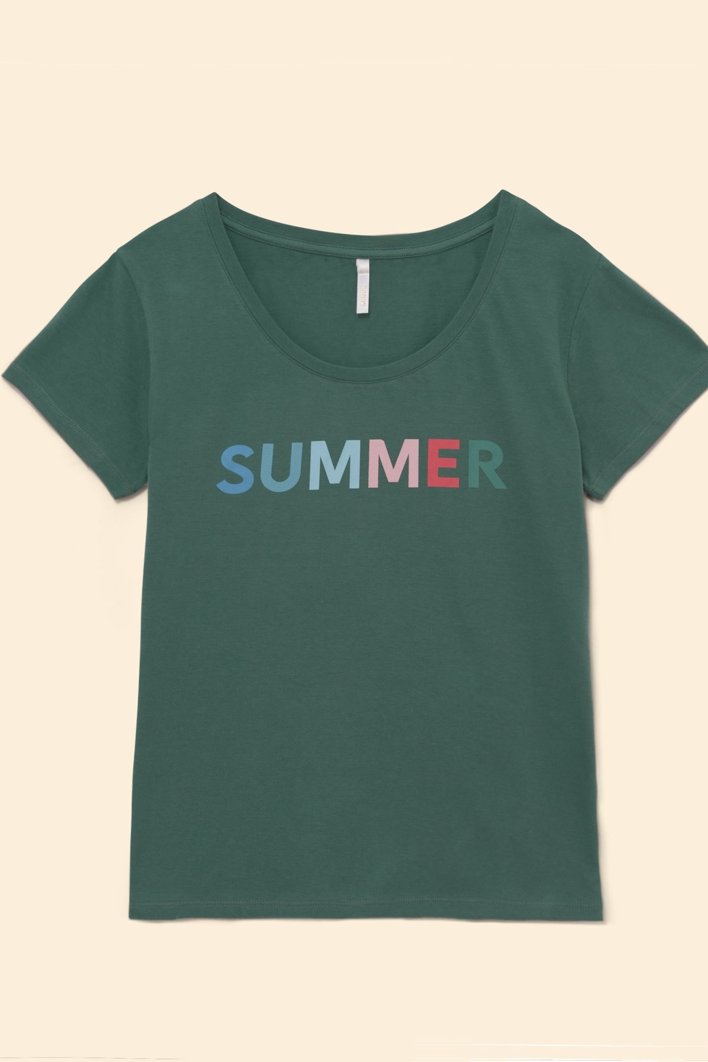 GREEN SHORT-SLEEVED T-SHIRT, COLOURED SLOGAN GREEN 5