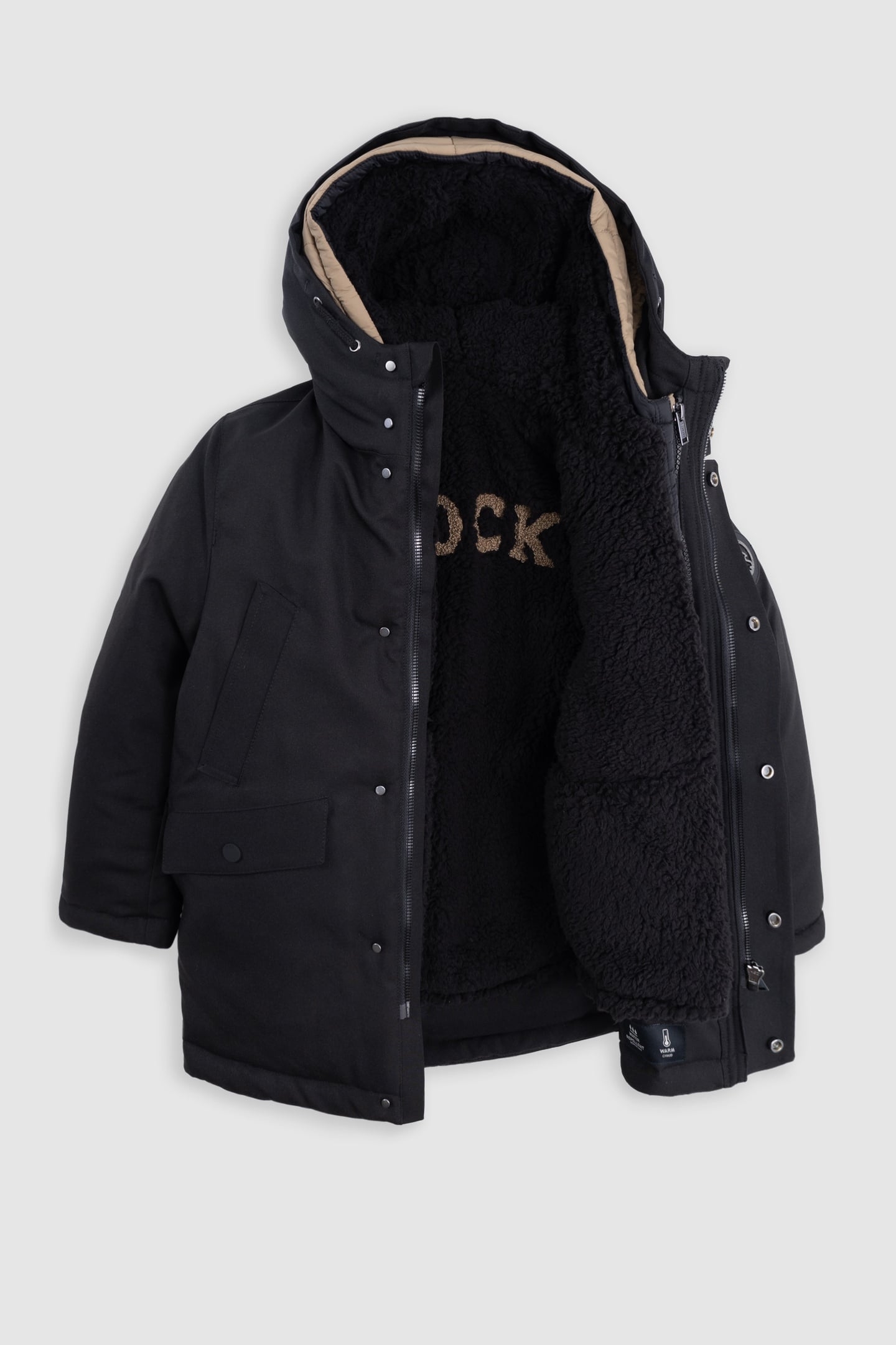 BOY'S 3-IN-1 BLACK PARKA WITH REVERSIBLE DOWN JACKET 4