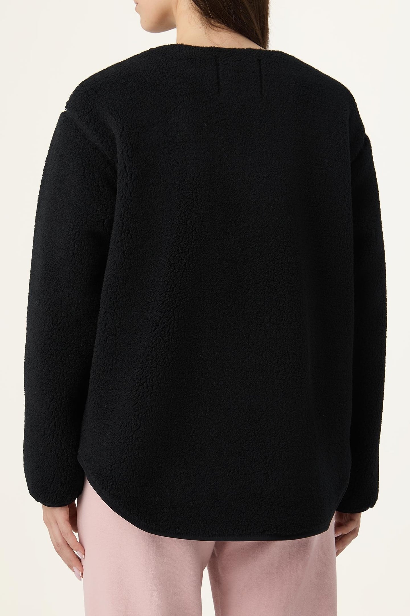 CASSIANO RELAXED TEDDY FLEECE JACKET BLACK 3