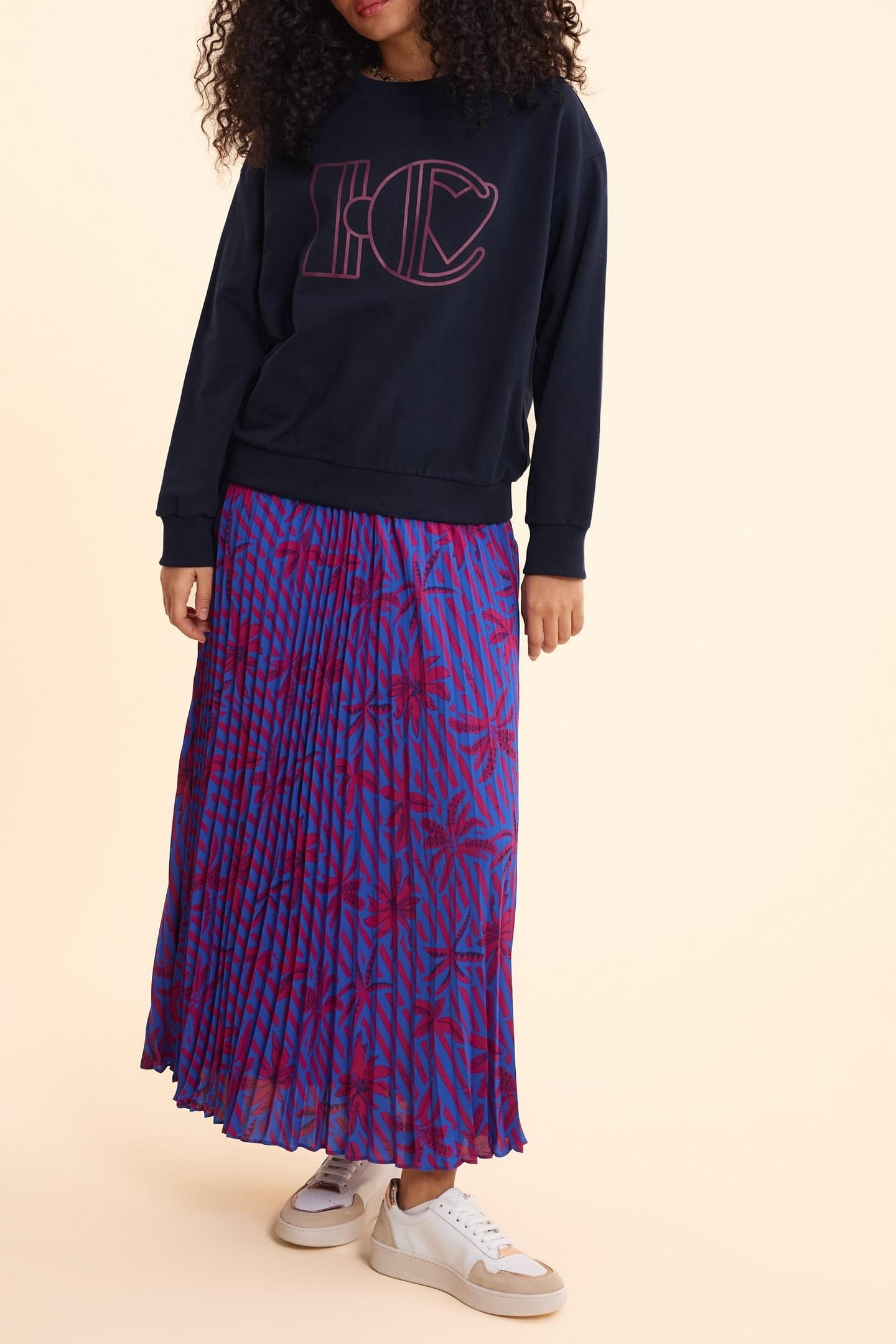 MONOGRAMMED BLUE SWEATSHIRT FLOCKED WITH RUBBER INDIGO 1