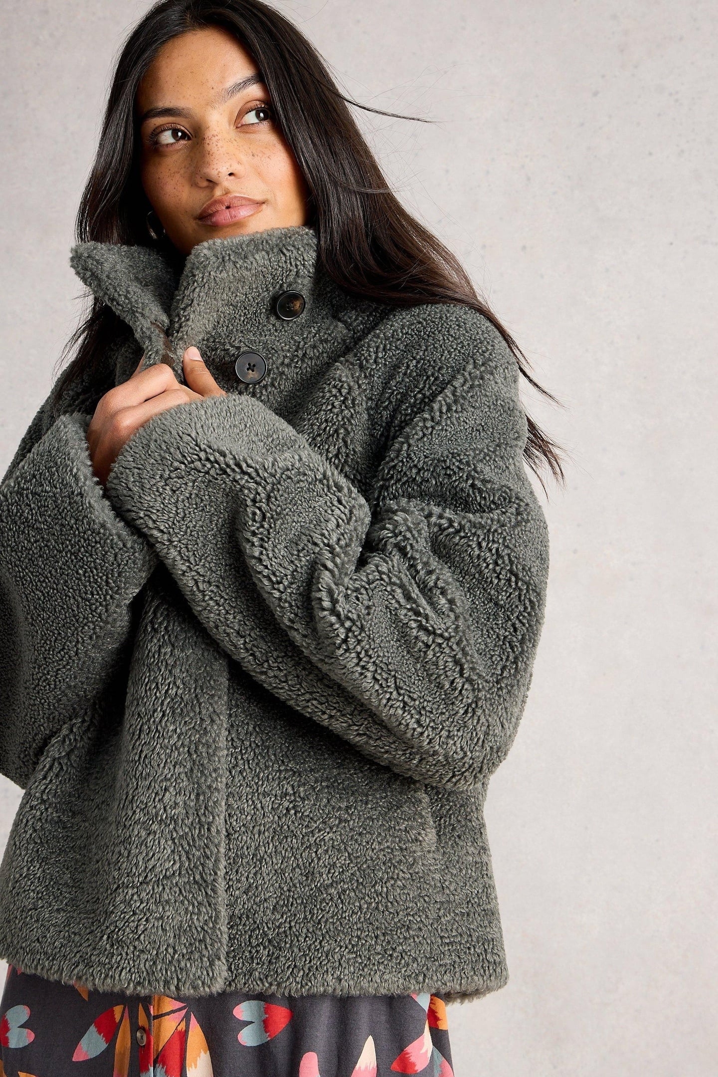 ADLEY REVERSIBLE BORG JACKET GREY MULTI 2