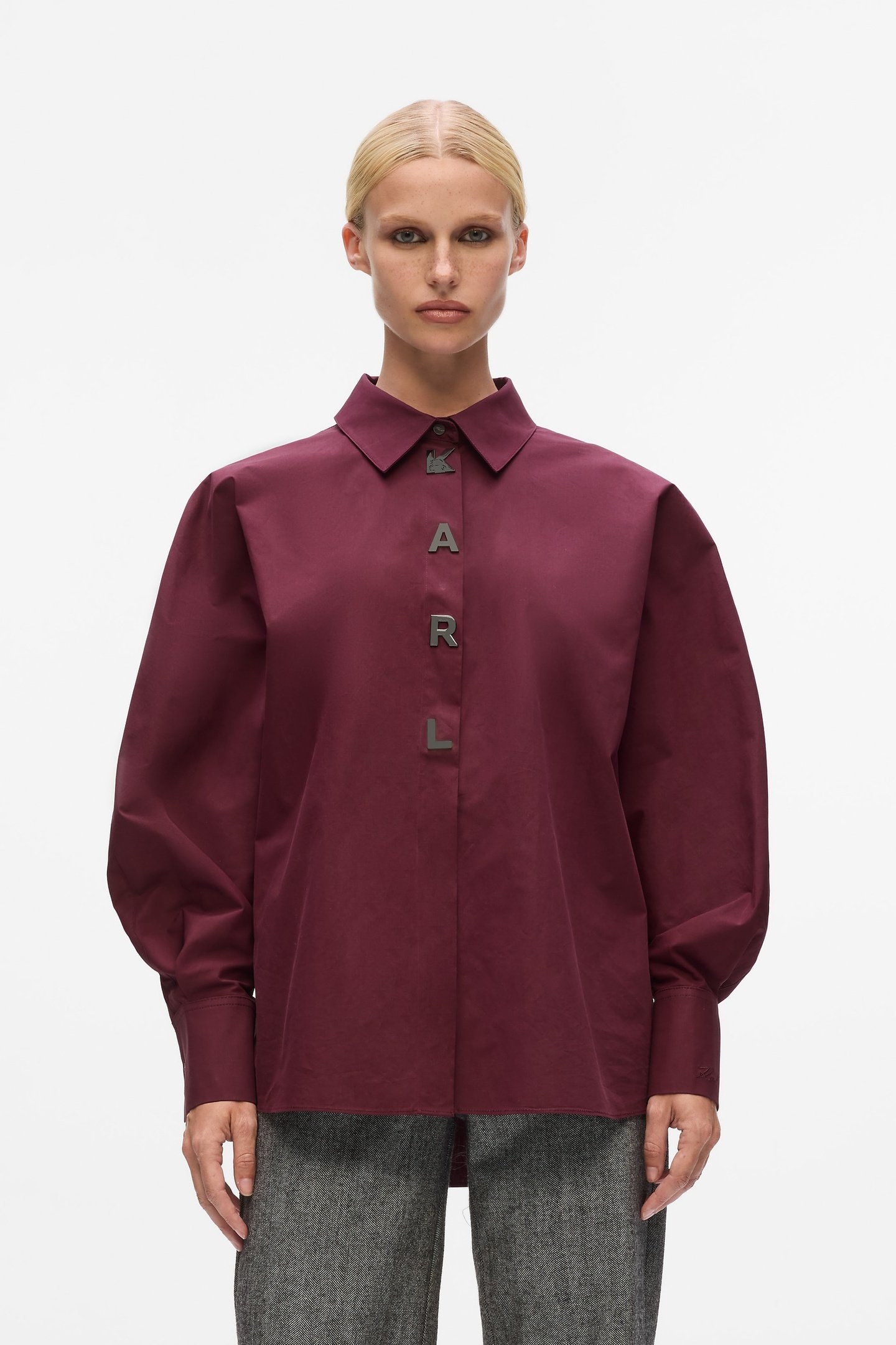 WINDSOR BURGUNDY KARL SNAP FASHION POPLIN SHIRT 1