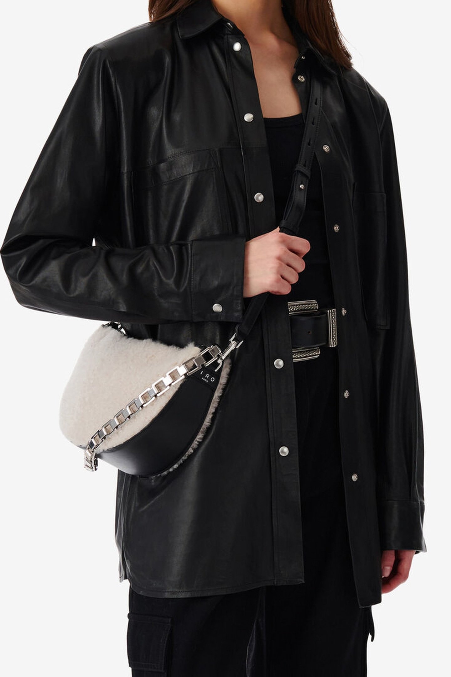 ARC XL FUR CROSS BODY BEIGE/BLACK 1