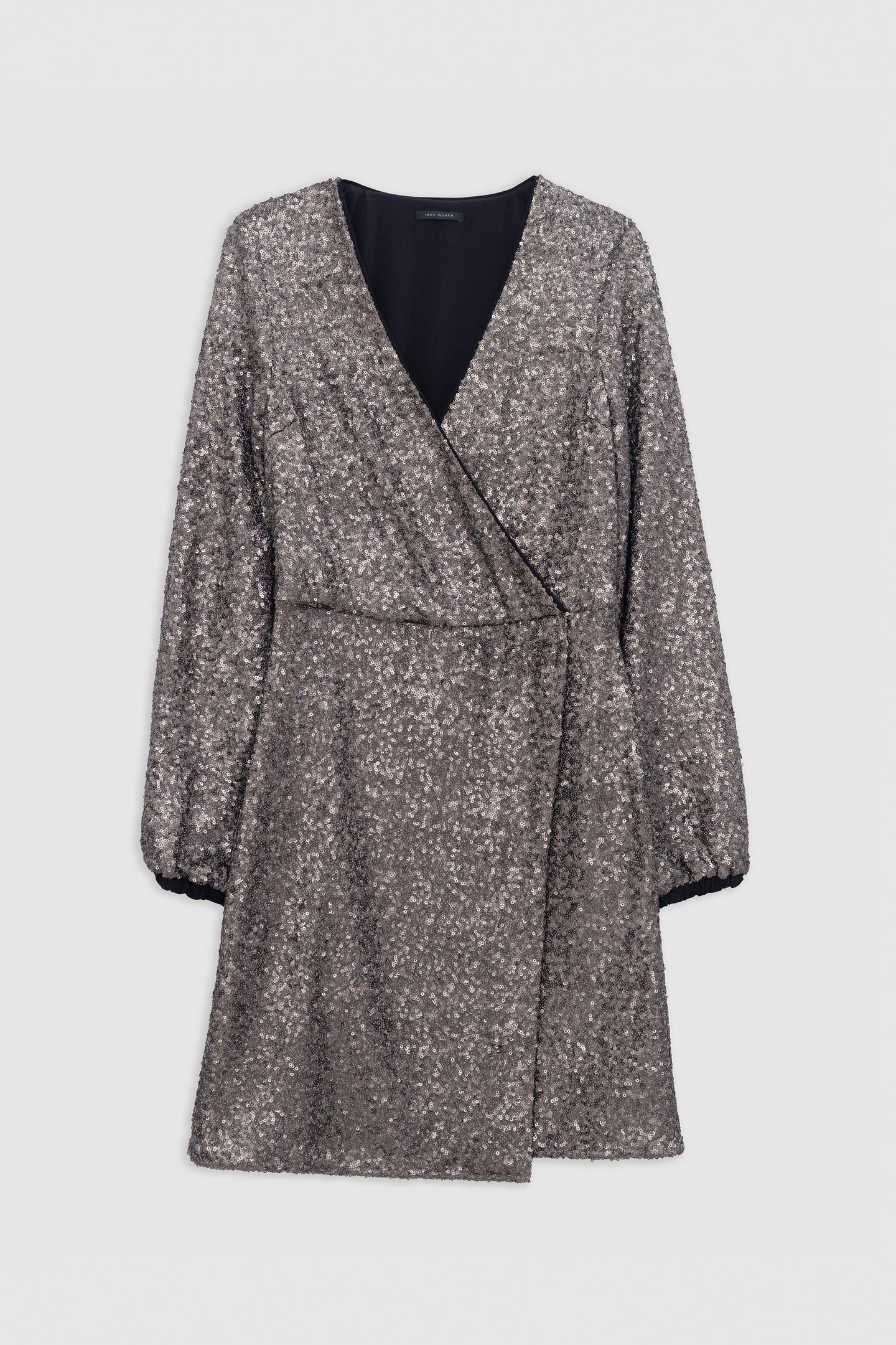 GREY DRESS EMBROIDERED WITH METALLIC SEQUINS 3