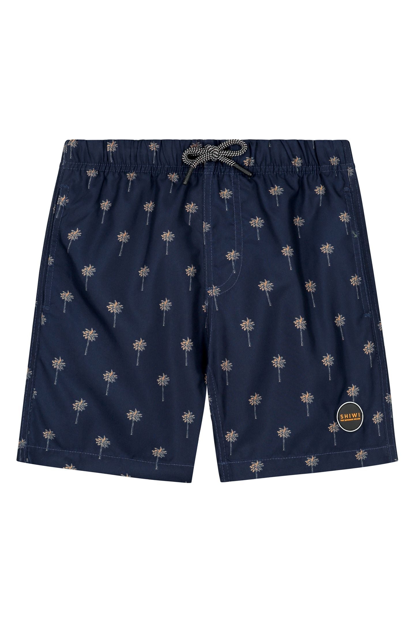 BOYS SWIM SHORTS SHIWI SCRATCH PALM DARK NAVY 1