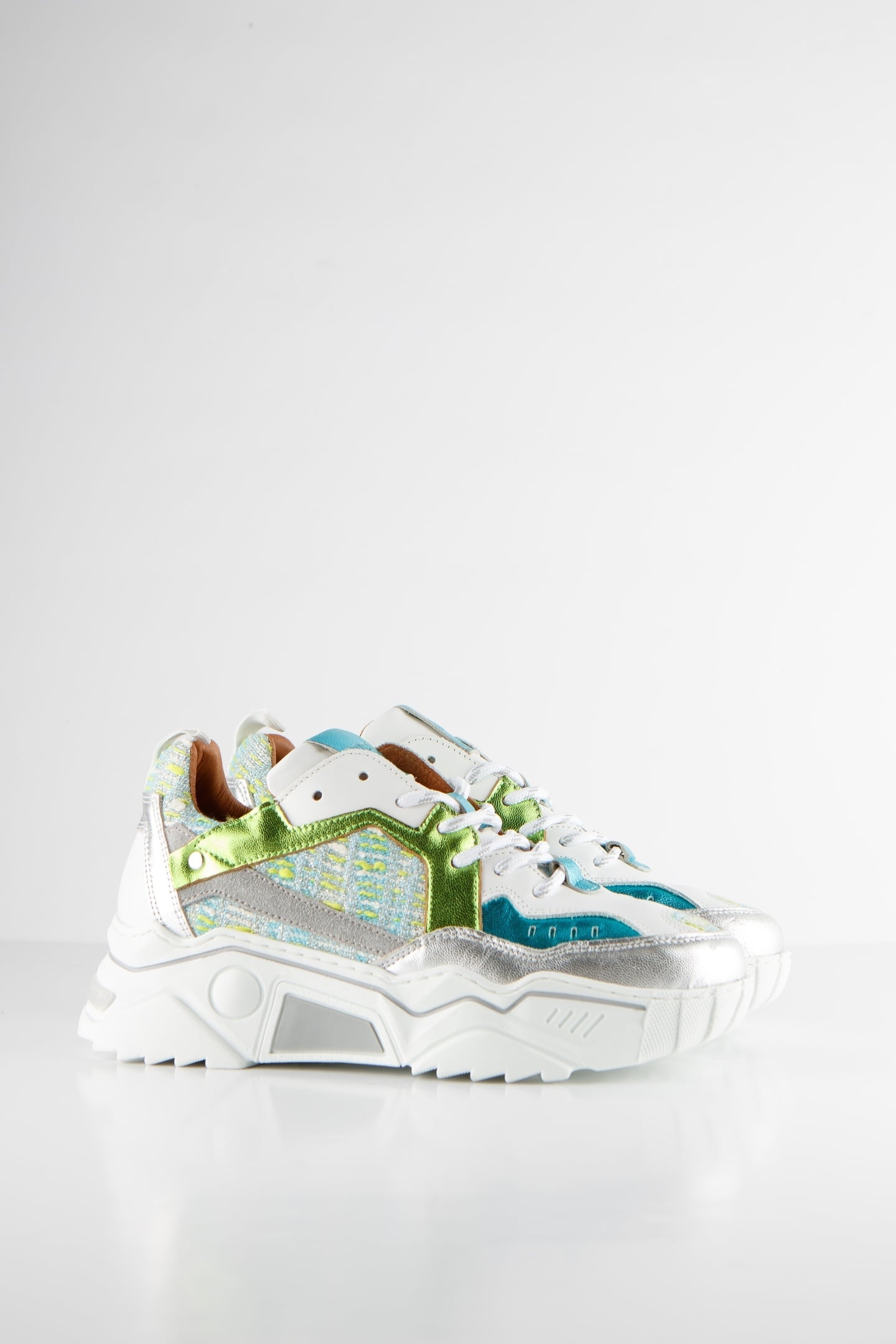 PLUTO TWEED SNEAKER AQUA / SILVER 1