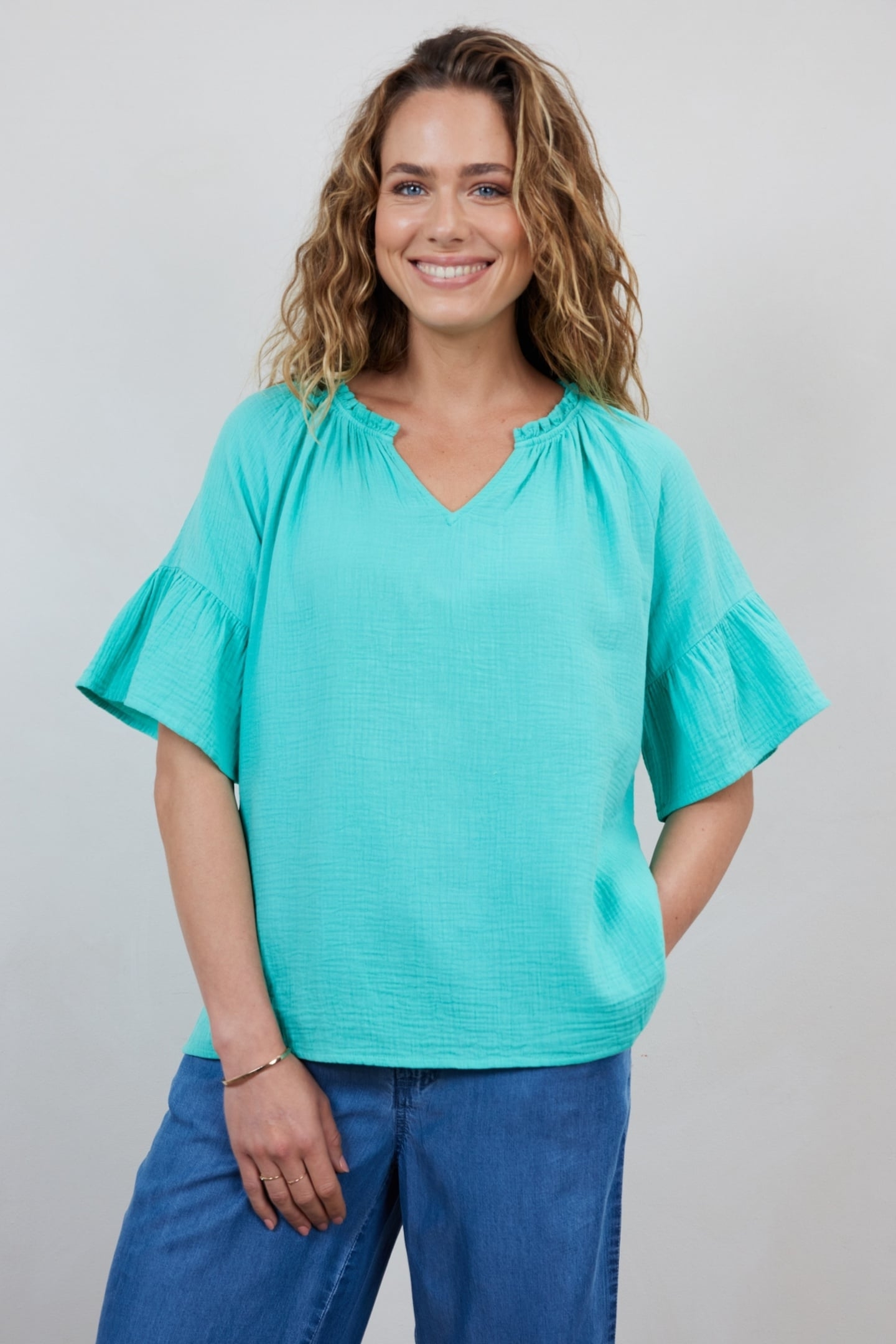 BLOUSE RUBY IN ELECTRIC GREEN 3