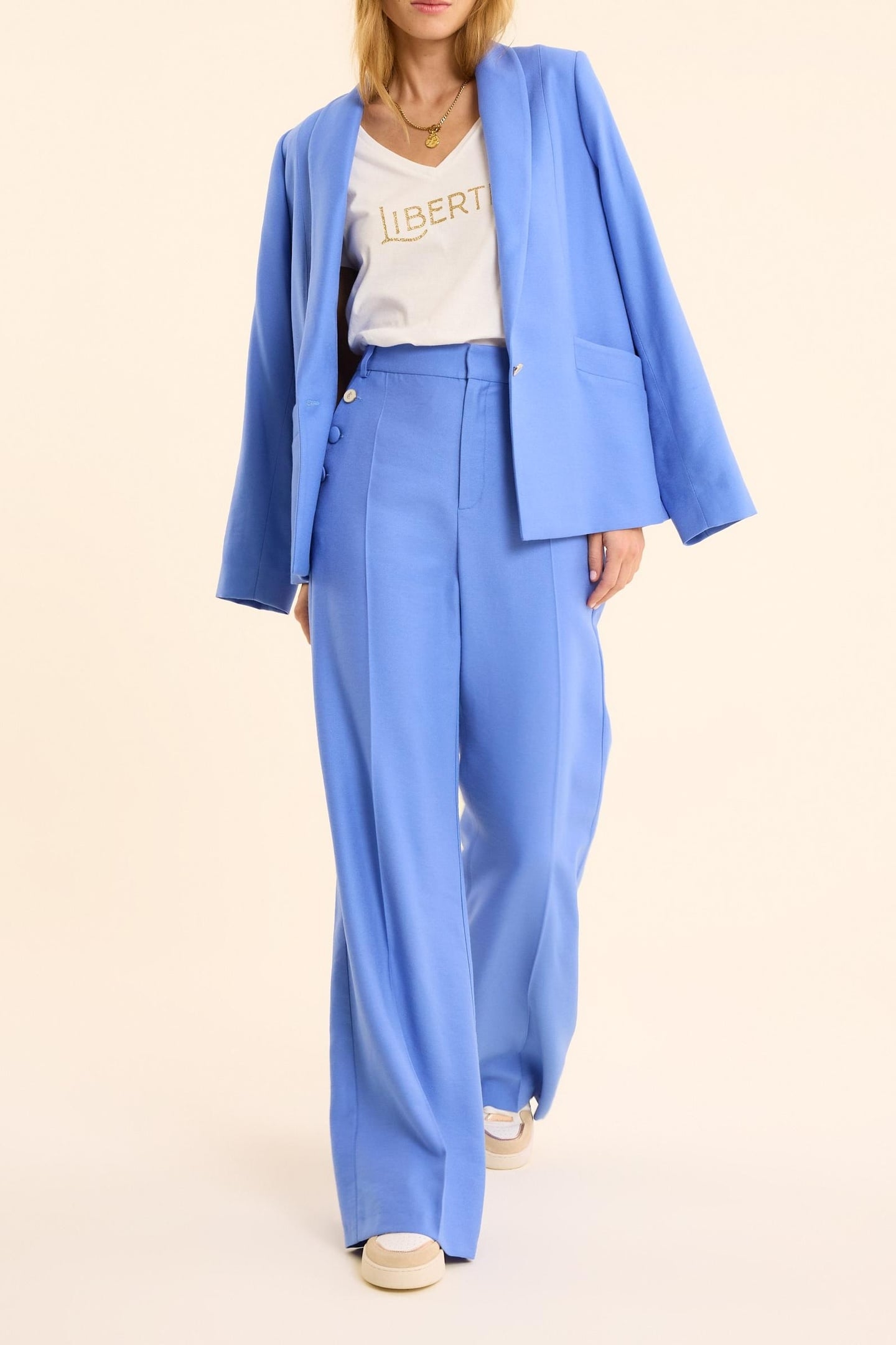 BLUE SUIT TROUSERS WITH BUTTONED POCKETS BLUE CERULEUM 3