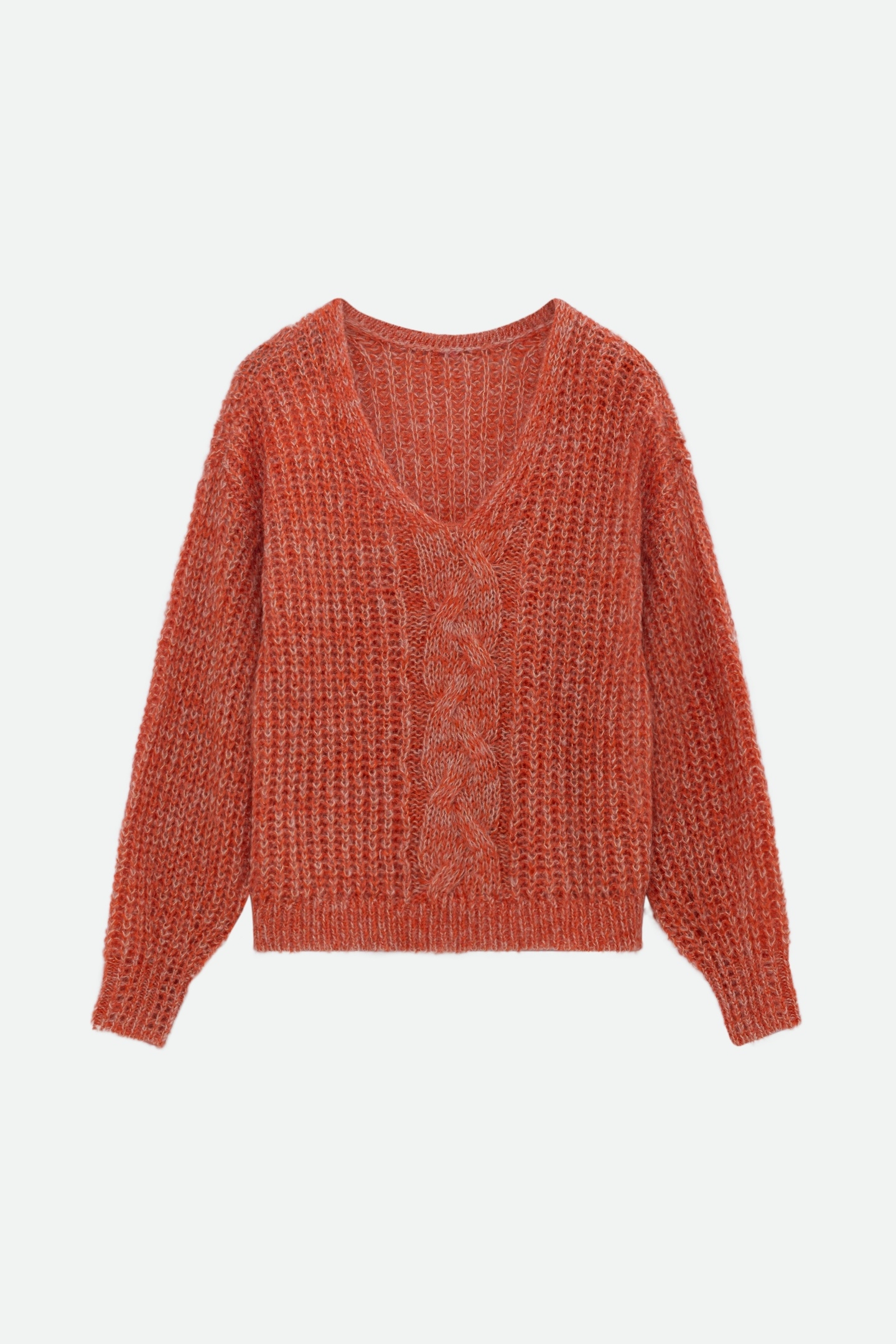 TIAGO - ORANGE REVERSIBLE KNIT SWEATER FRONT/BACK 6