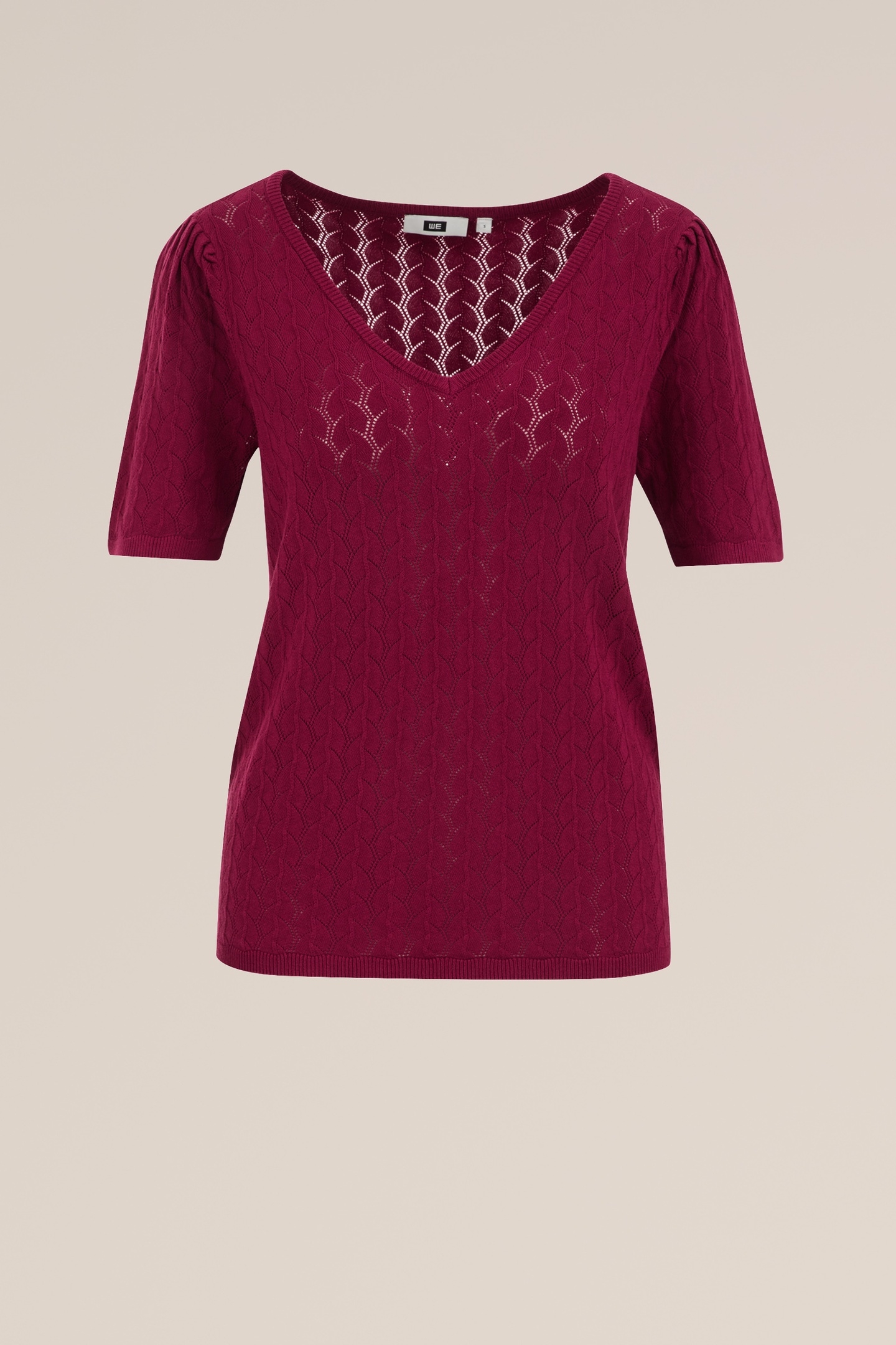 KNITTED PULLOVER BURGUNDY RED 4