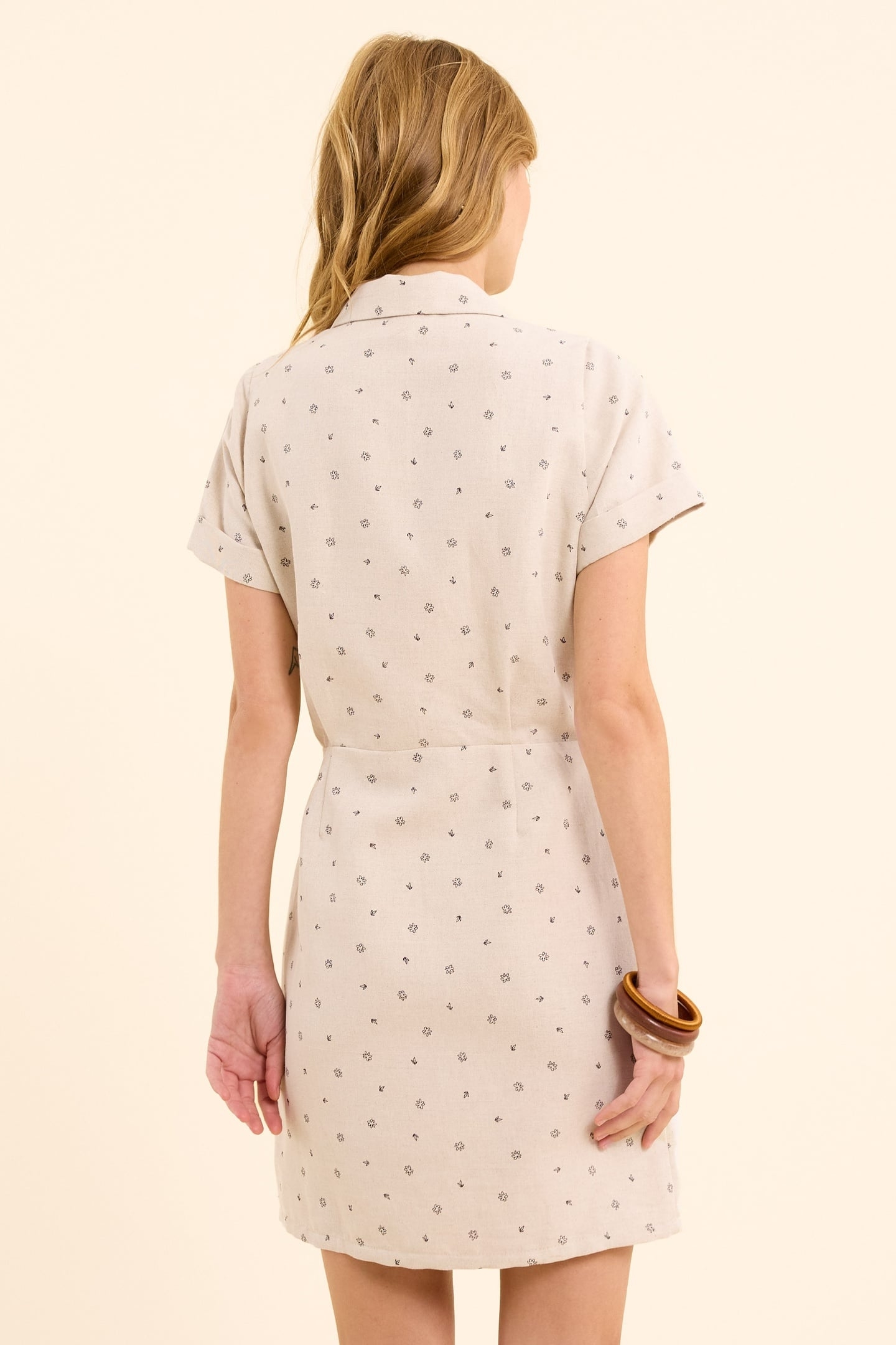 ECRU MICRO FLOWER PRINT DRESS ECRU 4