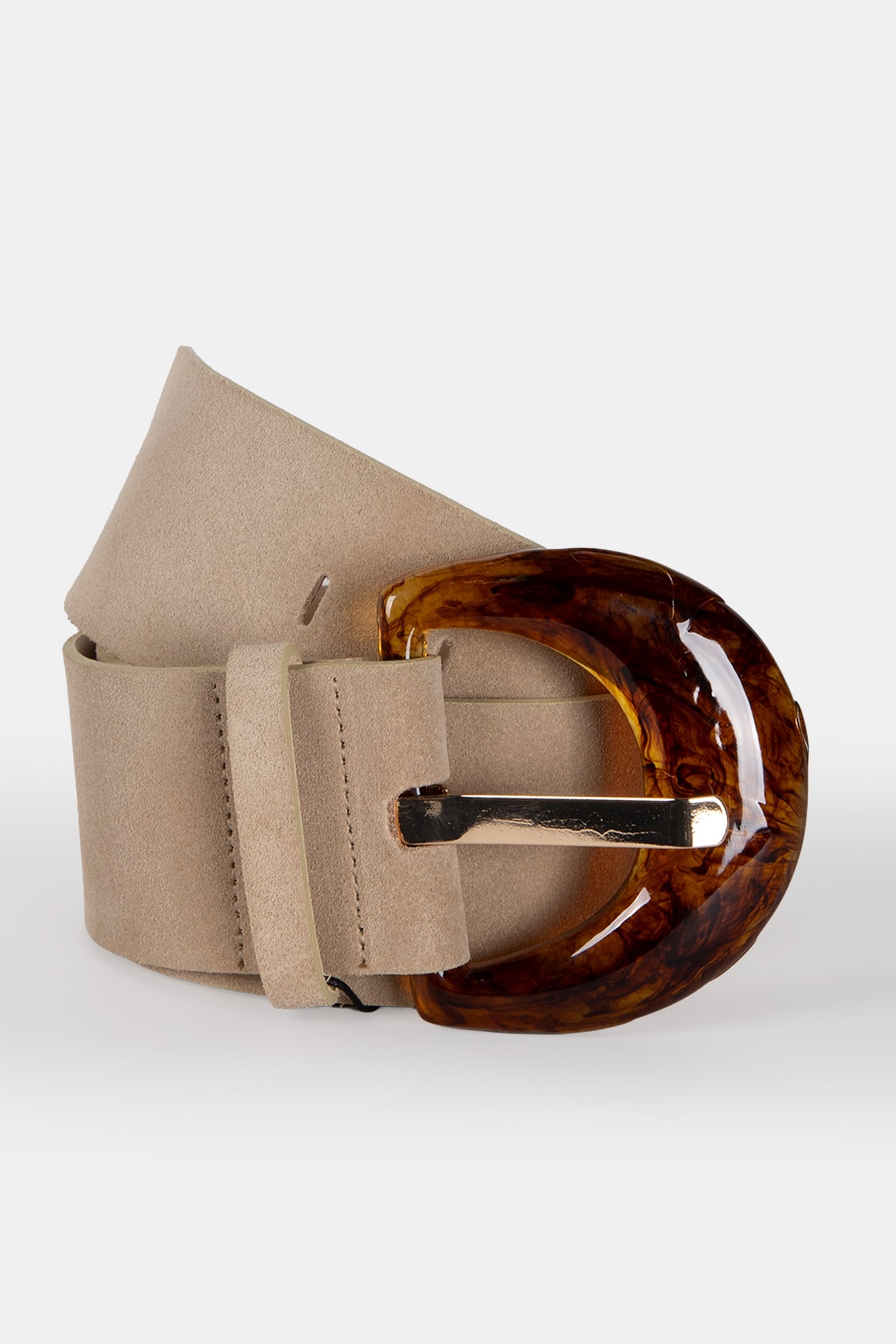 ALIA - BEIGE SUEDE BELT WITH FANCY RESIN BUCKLE 2