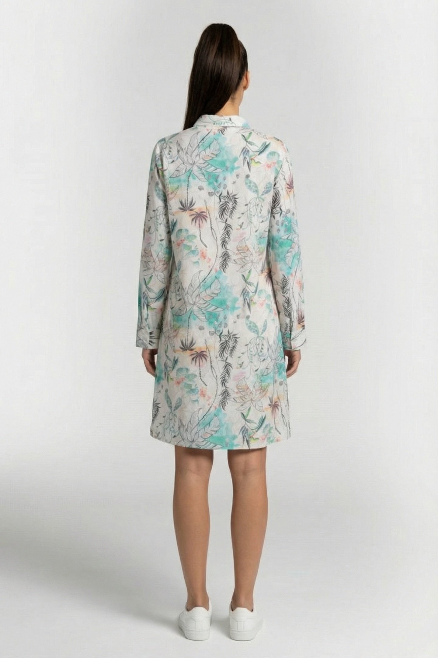 TUNIC CHILL OUT IN OFFWHITE WITH PALM FESTIVAL PRINT. 2