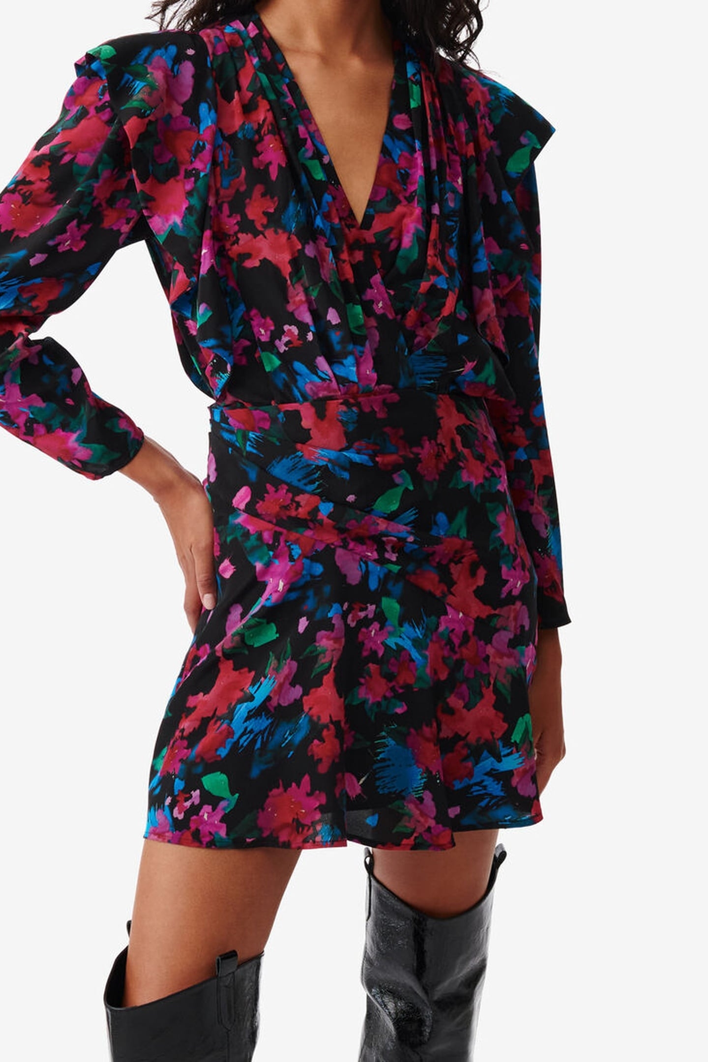 MASCA DRESS BLACK MULTICO 1