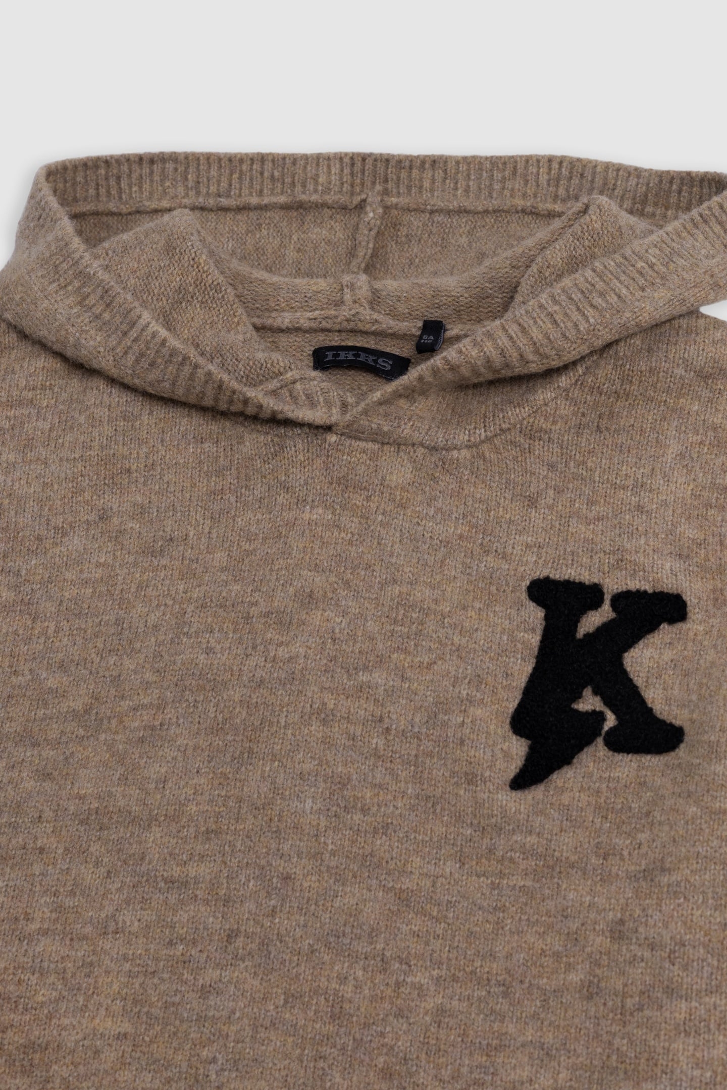 BOY'S CAMEL KNIT BADGE K EMBROIDERY BOUCLETTE SWEATER 3