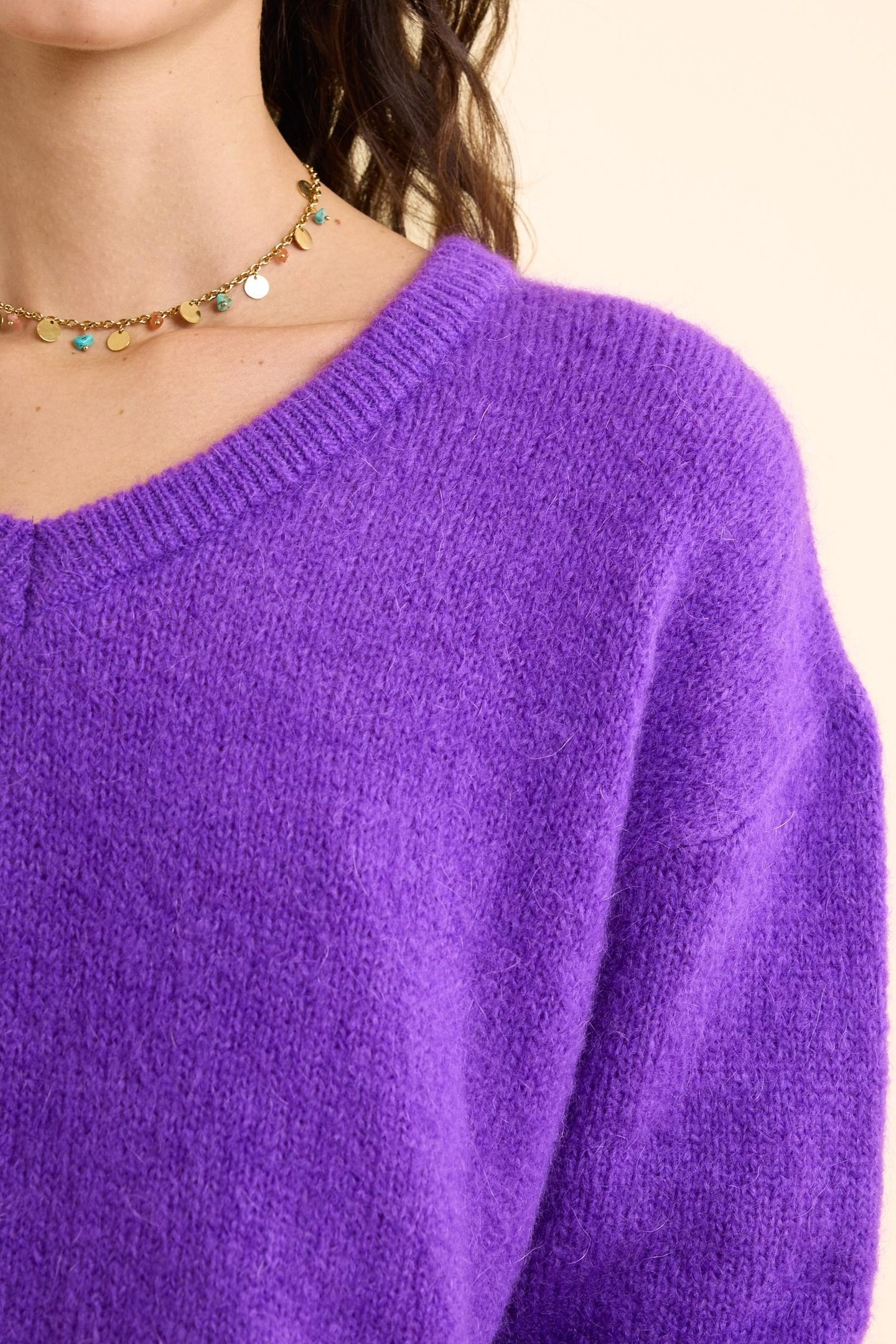 DARK PURPLE KNITTED SWEATER DARK PURPLE 4