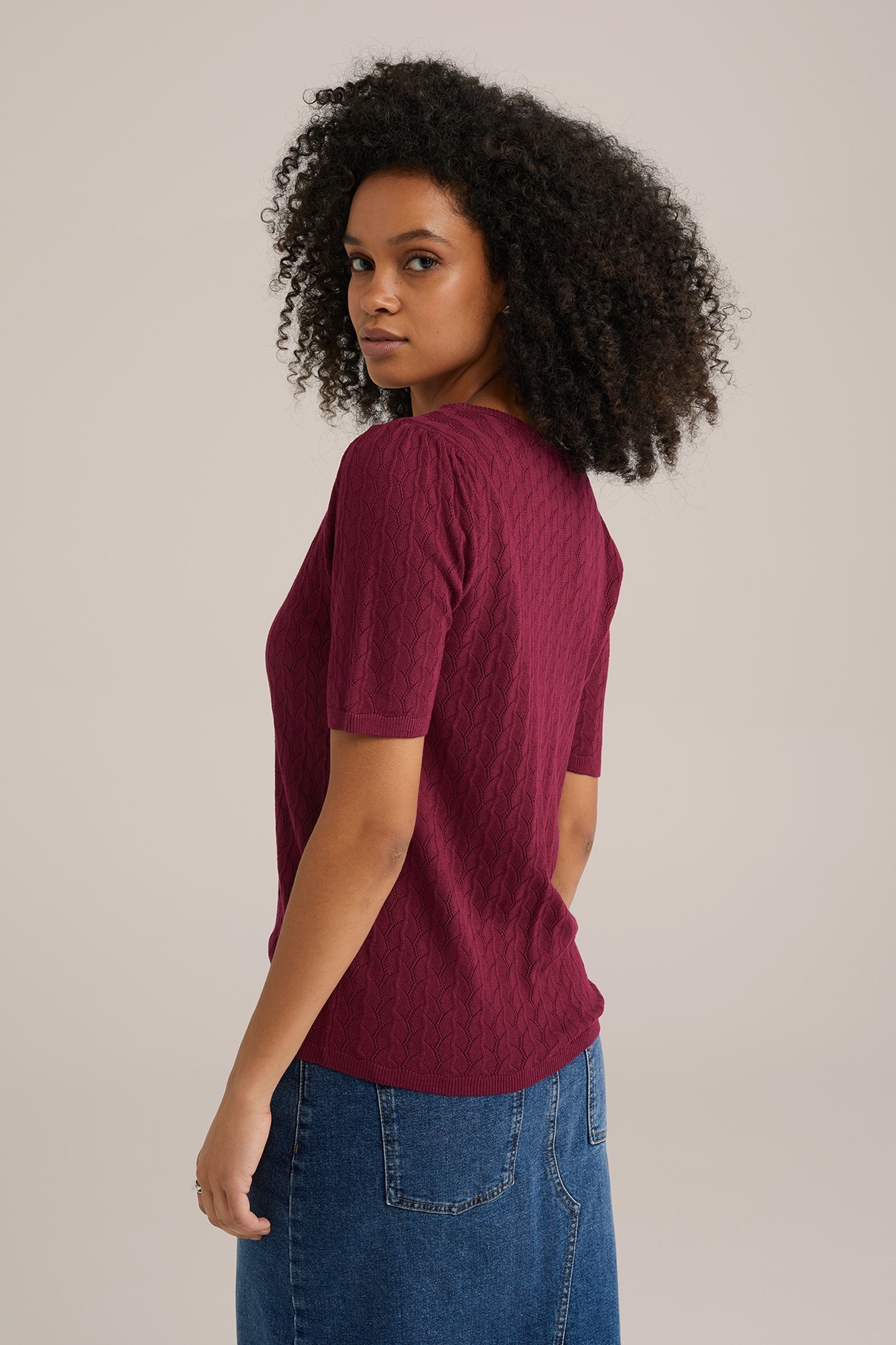 KNITTED PULLOVER BURGUNDY RED 3