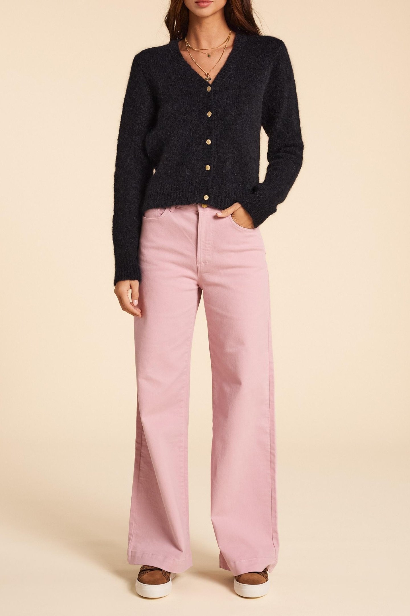 FANCY KNIT BLACK CARDIGAN BLACK 2