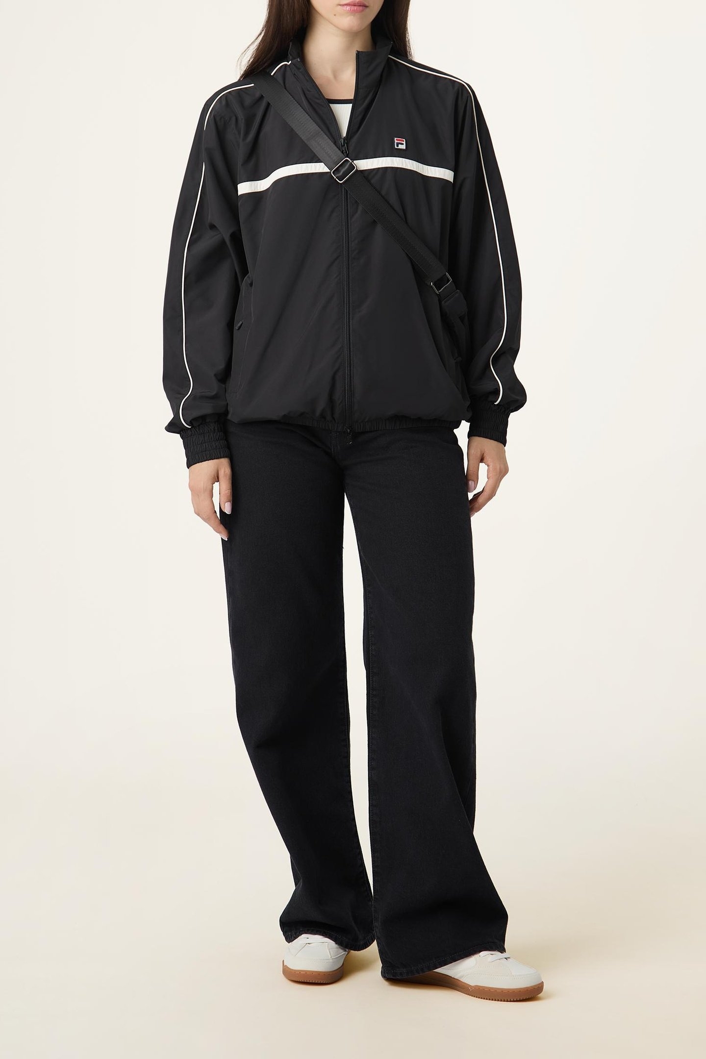 SAN SIRO OVERSIZED WOVEN TRACK JACKET BLACK 2