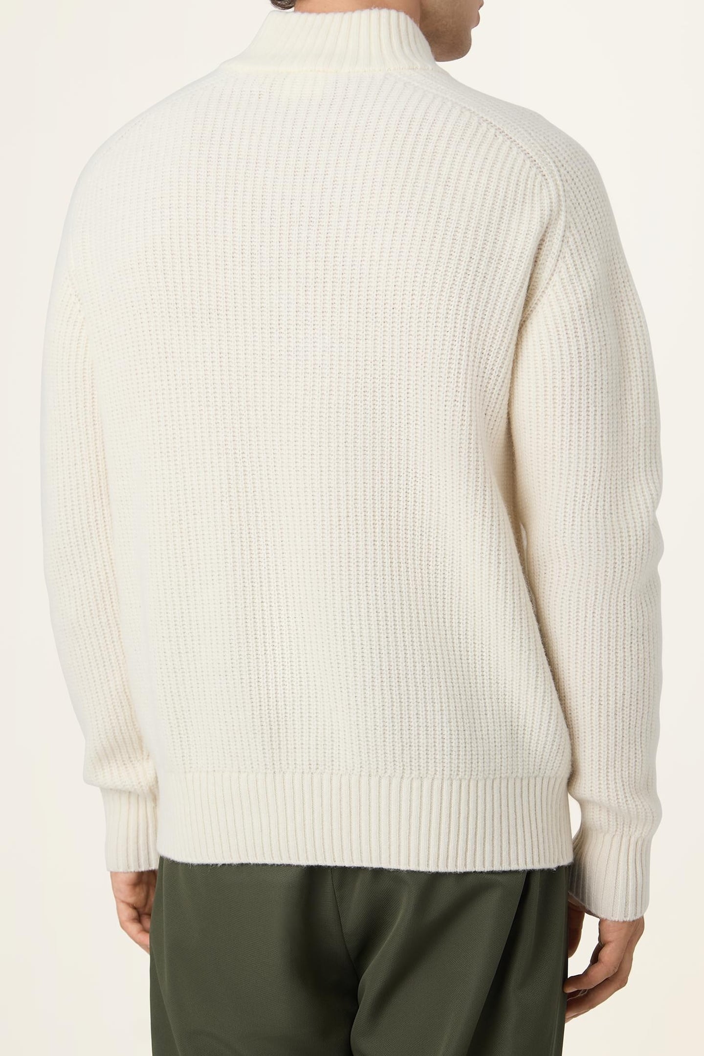 GIOVANNI RELAXED HALF-ZIP KNIT SAILING SWEATER EGRET 3