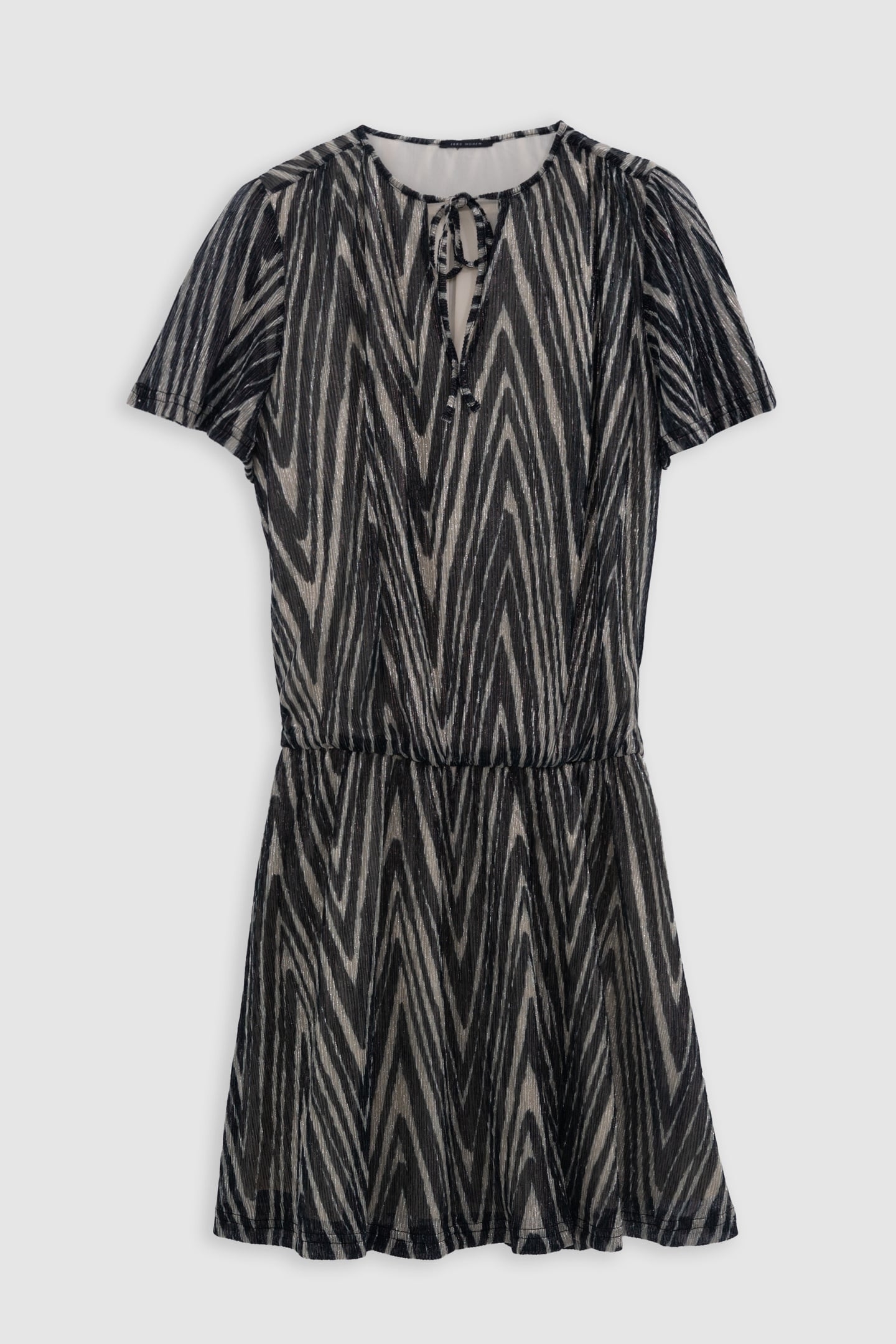 BLACK DRESS WITH GOLD HERRINGBONE PATTERN 1