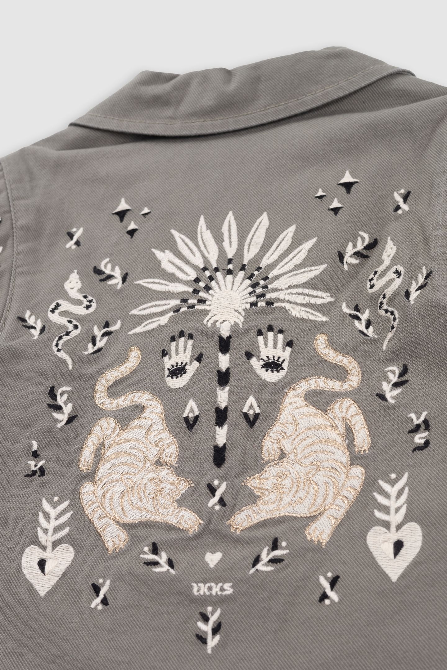 KHAKI MAXI EMBROIDERED BACK SAFARI JACKET 8