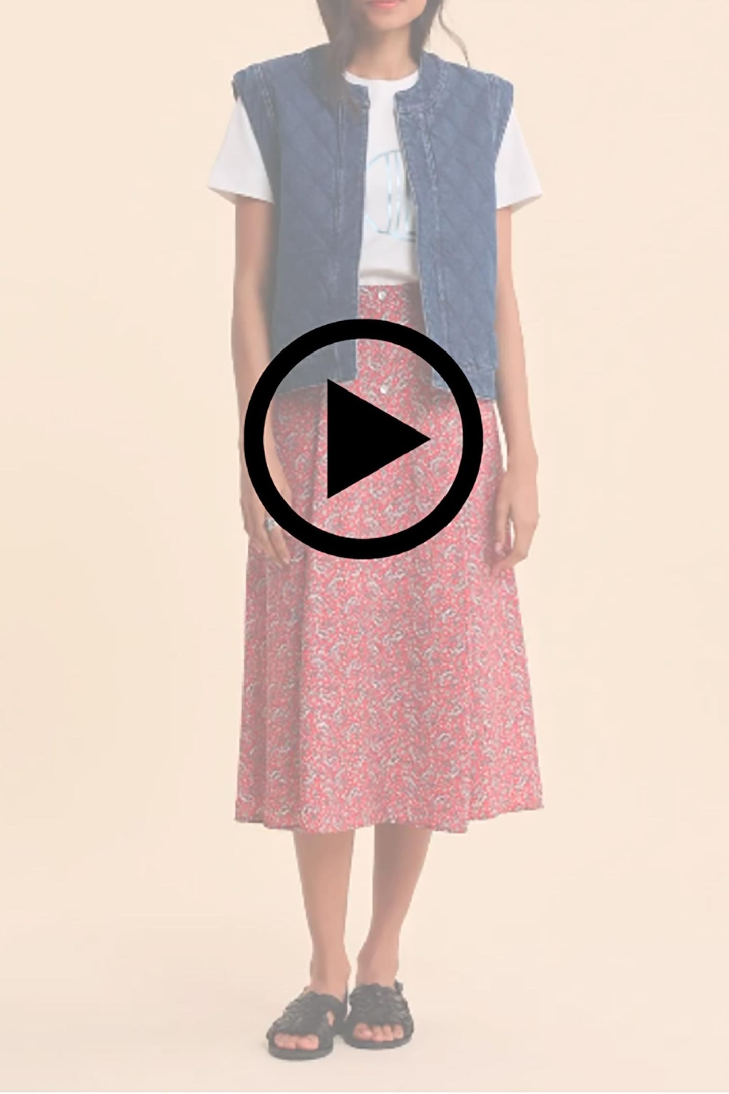 RED PAISLEY PRINT MIDI SKIRT CARMINE RED 3