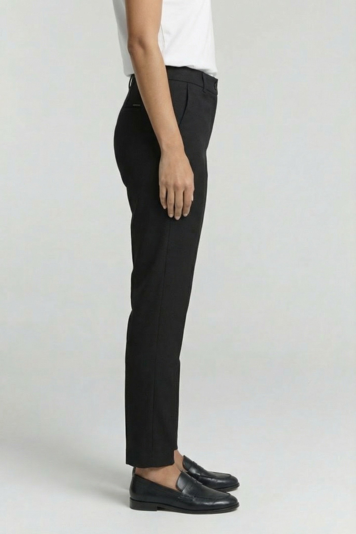 PAN - BLACK COATED CIGARETTE PANTS HIGH WAIST 7/8 3
