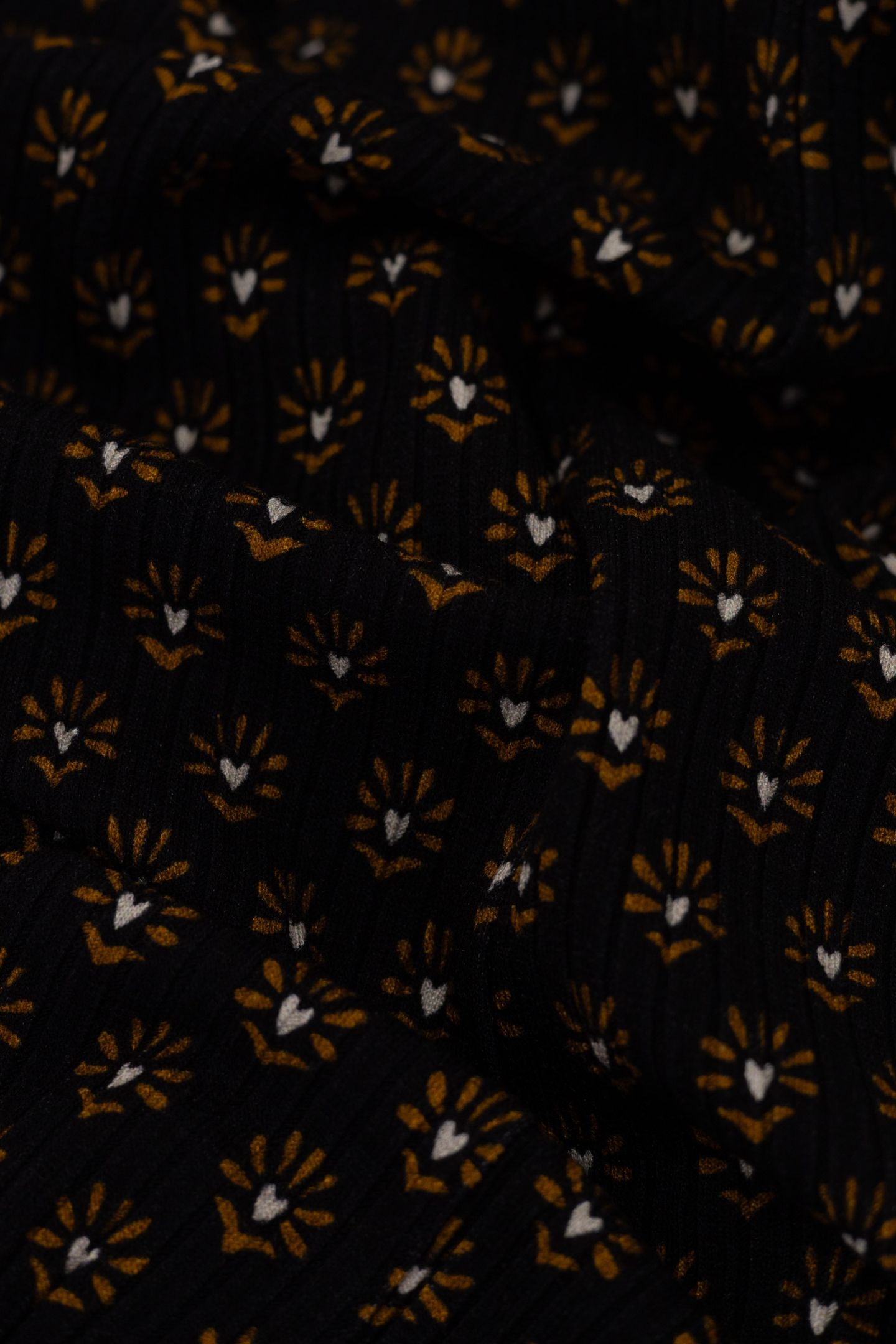 BLACK FLORAL HEART PRINT TUBE DRESS BLACK 5