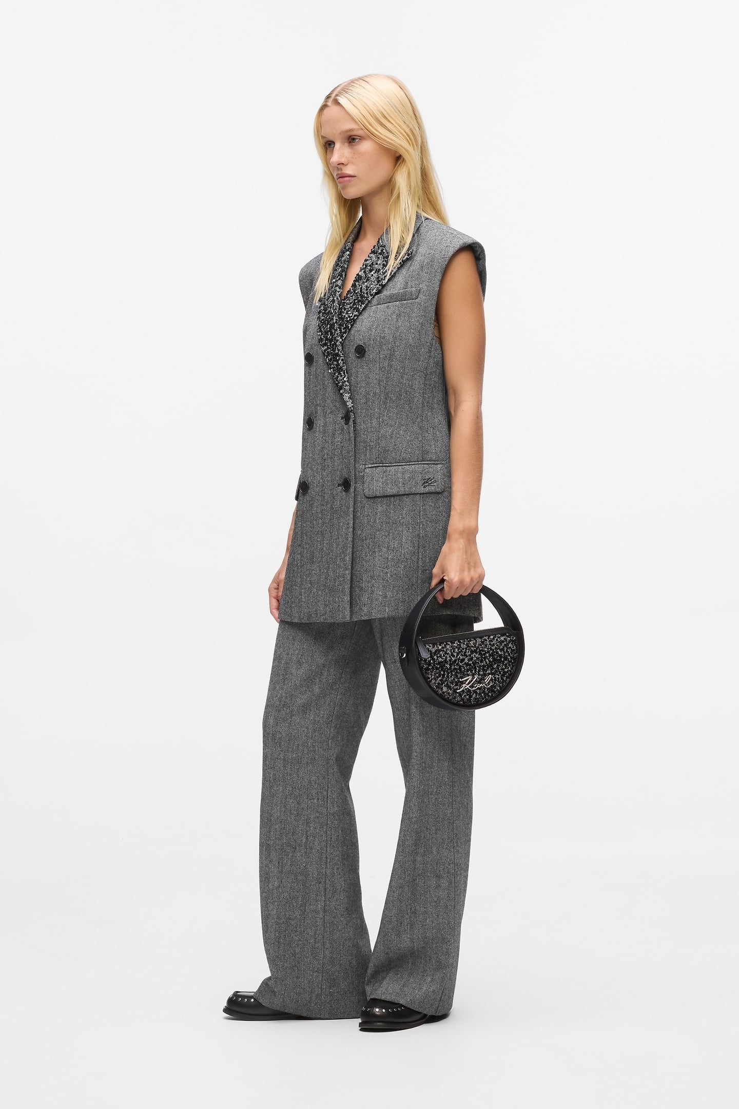 GREY/BLACK TWEED PANTS 3
